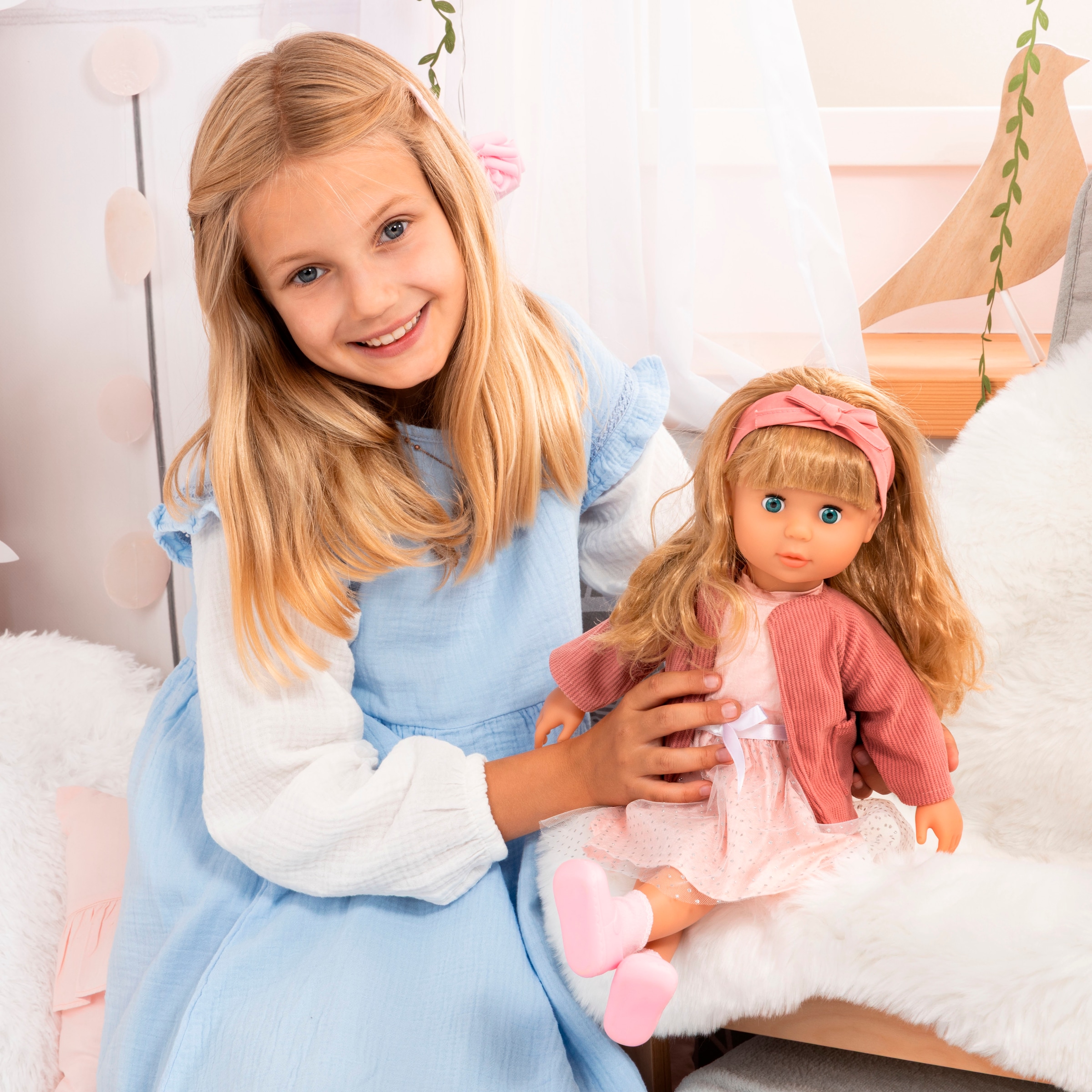 Bayer Stehpuppe »Charlene, 46 cm, altrosa« mit Funktion