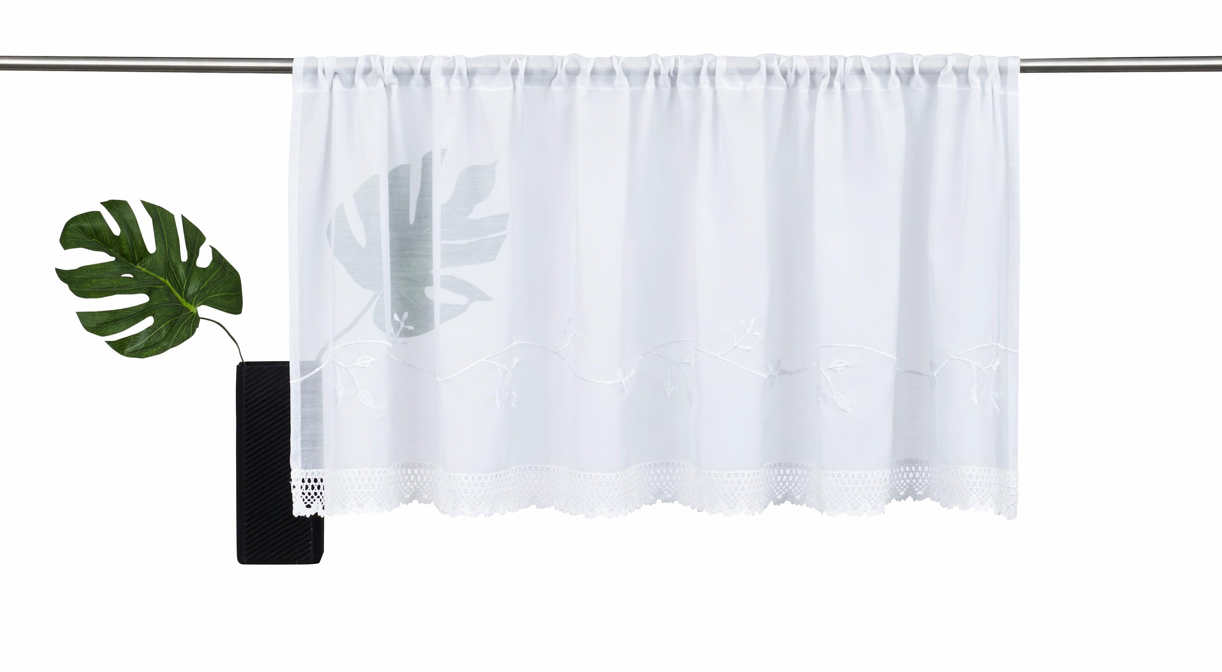 Image of GOODproduct Scheibengardine "Idaho" Stangendurchzug 1 Stk. tlg. Fertiggardine, Mit Spitze, transparent