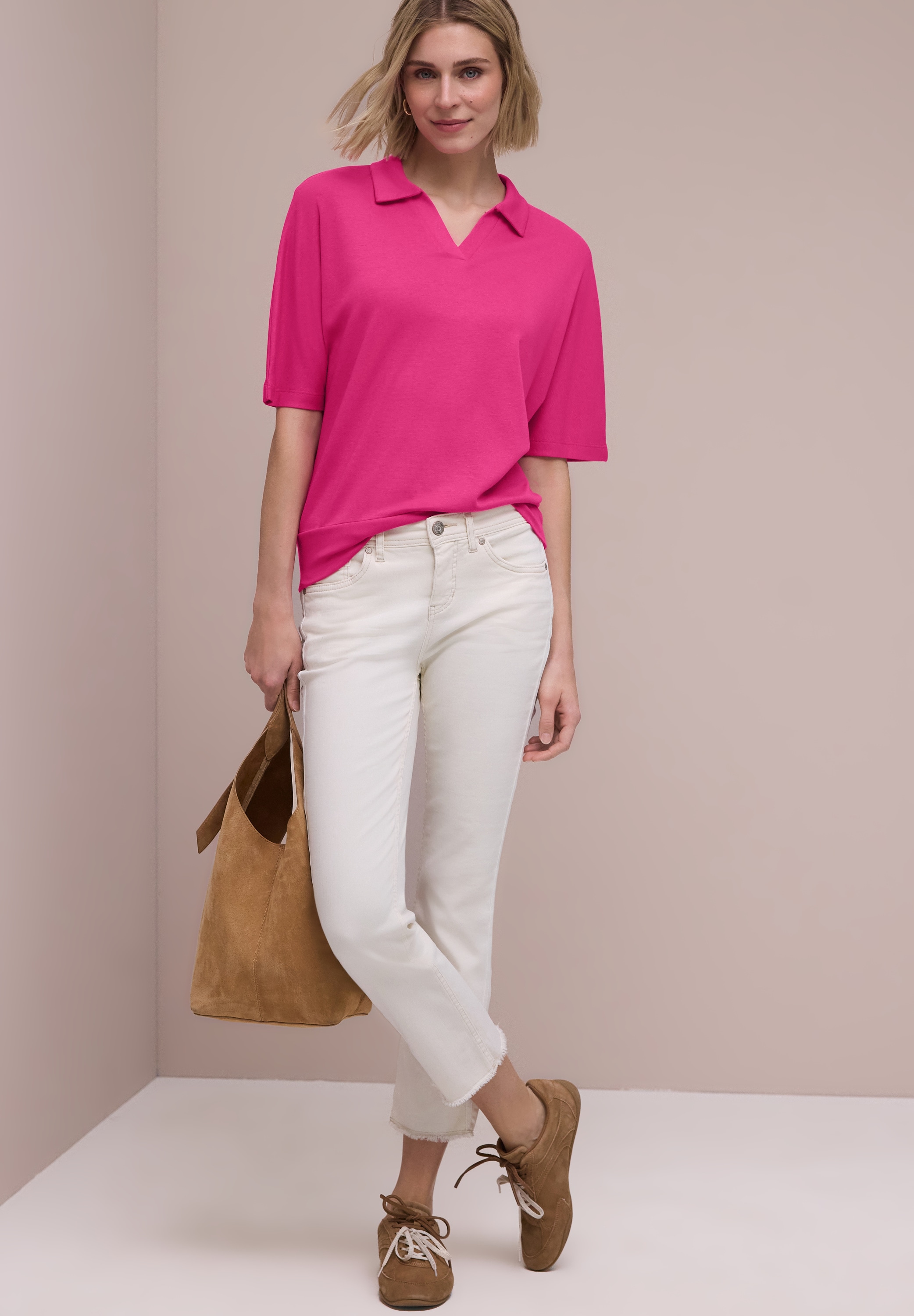 STREET ONE Polo t-shirt d'été avec large bande élastique