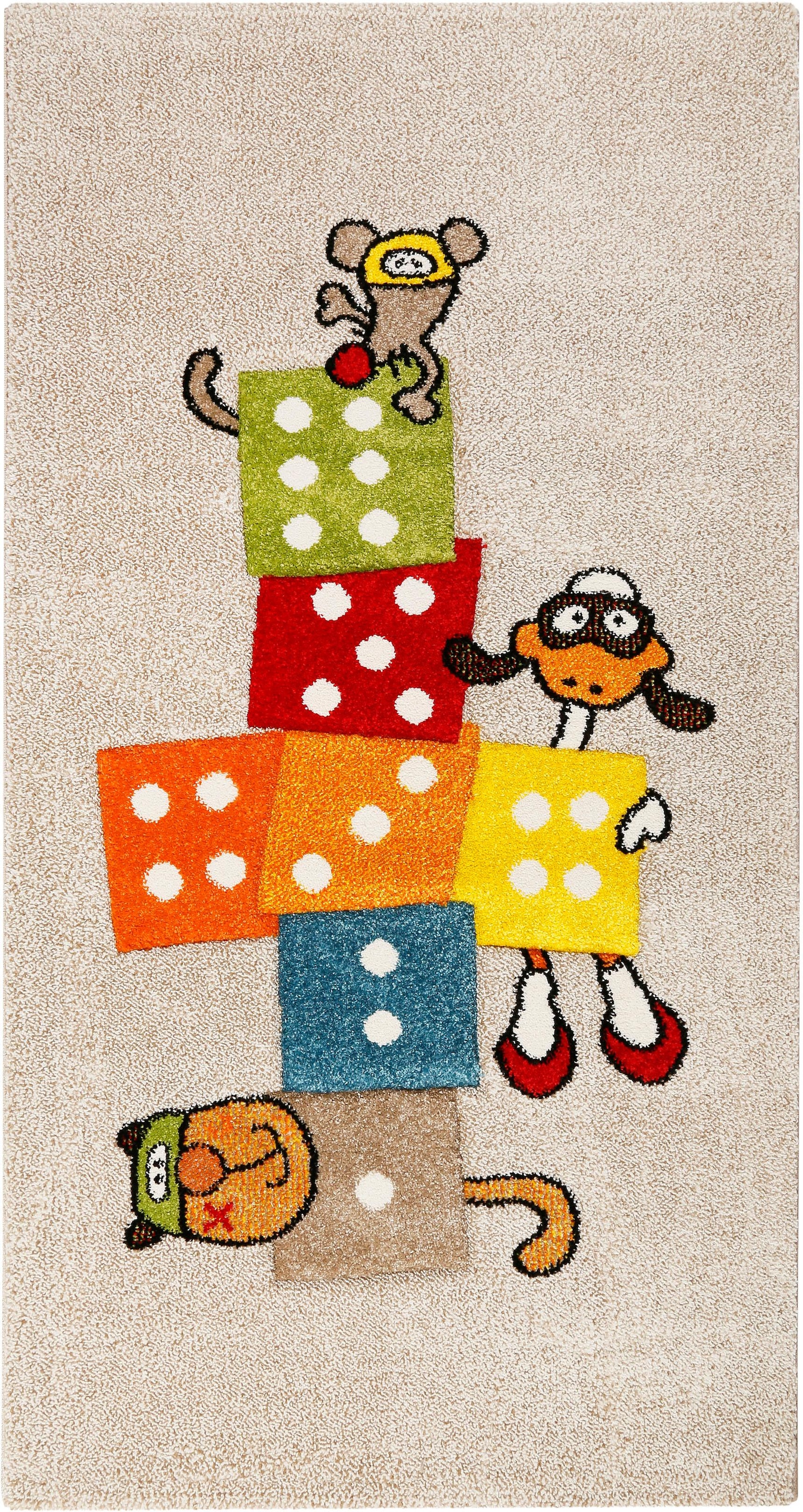 Sigikid Kinderteppich »Bandidoleros«, rechteckig, 13 mm Höhe, Spiel-Teppich Hüpfkästchen "Himmel & Hölle"