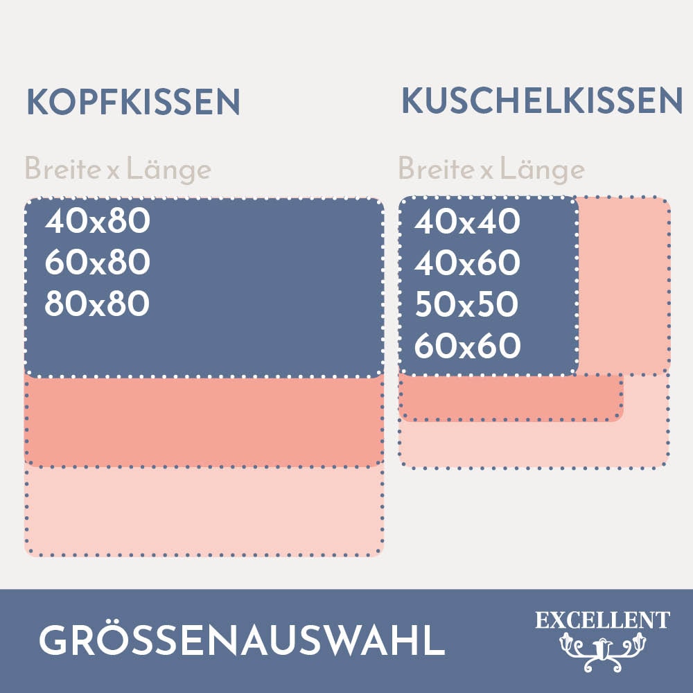 Excellent 3-Kammer-Kopfkissen »Florenz«, Füllung: 100% Gänsedaunen (Aussenkammern), Bezug: 100% Baumwolle, (1 St.), hergestellt in Deutschland, allergikerfreundlich