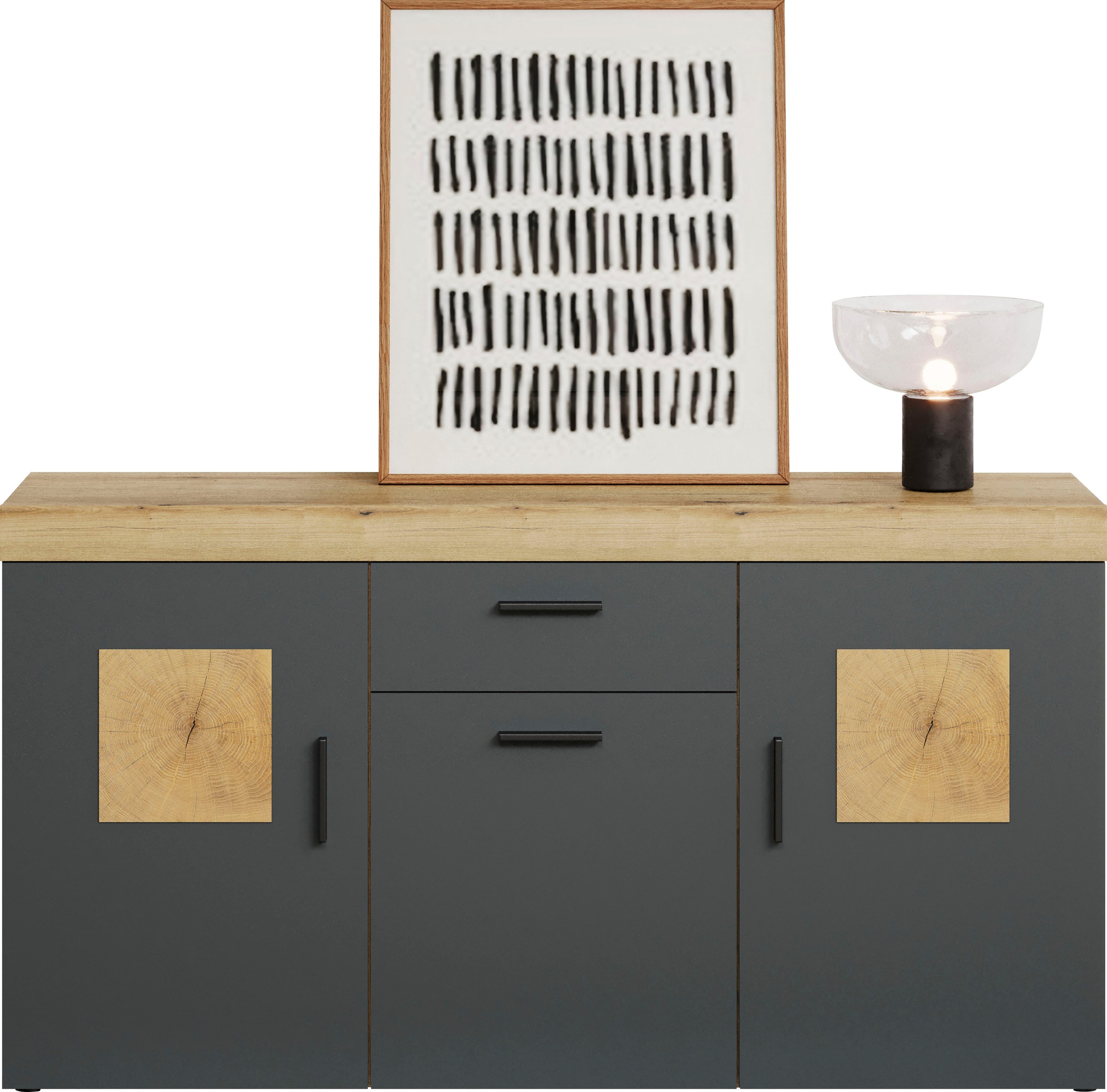 Home affaire Sideboard »Ghent« Packung, 1 Stk. tlg. Sideboard mit 3 Türen & 1 Schublade - (B/T/H) 160/42/86 cm