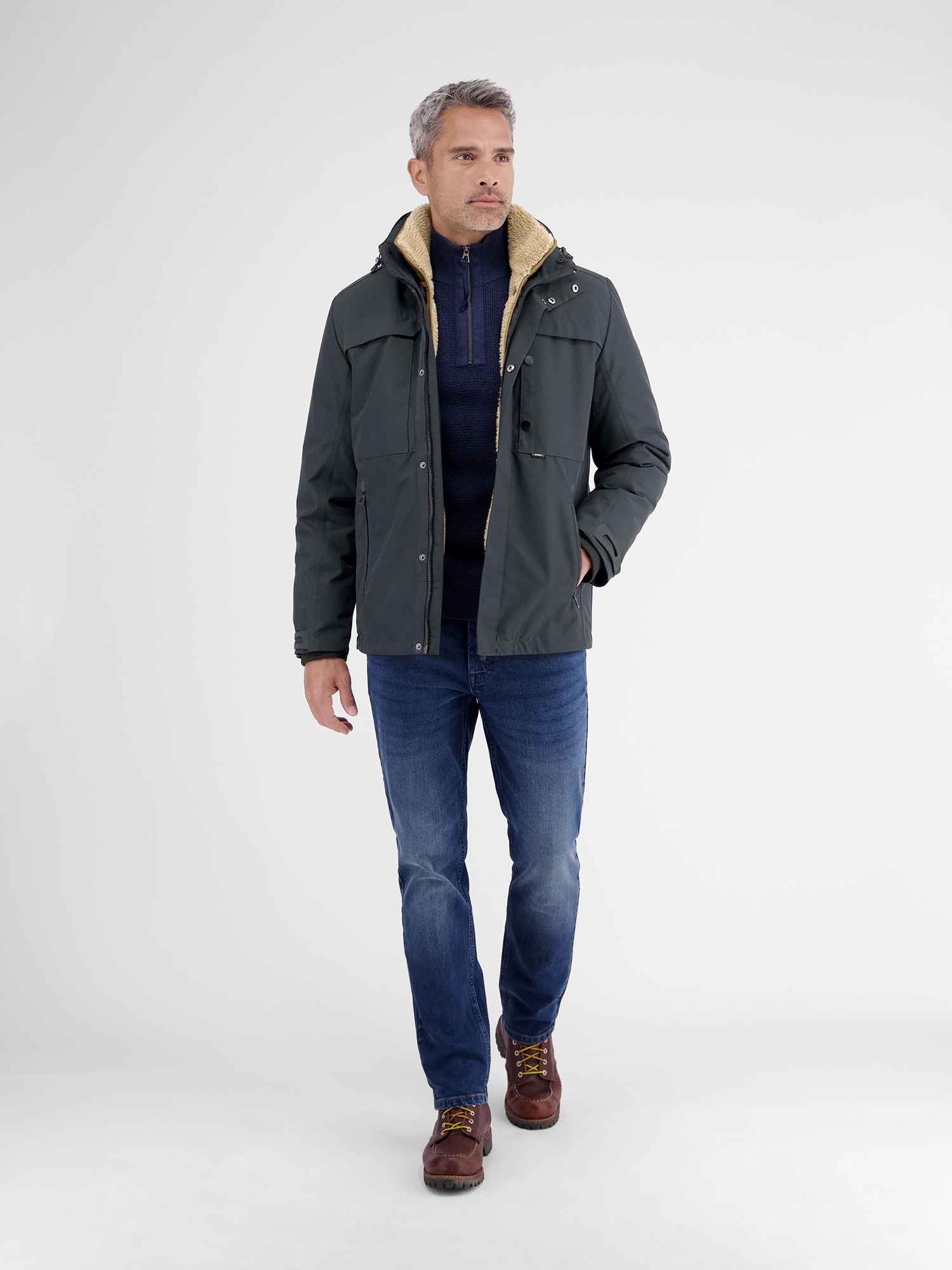 LERROS Veste d'hiver »Herren Winterjacke mit herausnehmbarer Innenjacke« mit Kapuze
