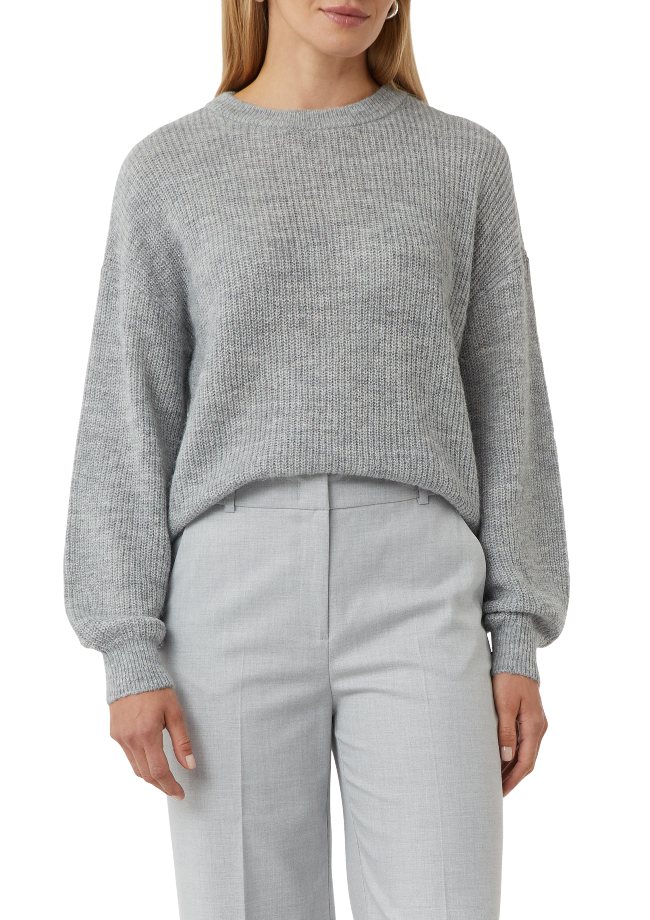 Image of comma casual identity Strickpullover Relaxed Fit, Alpaka-Mix, Rundhals, Grobstrick