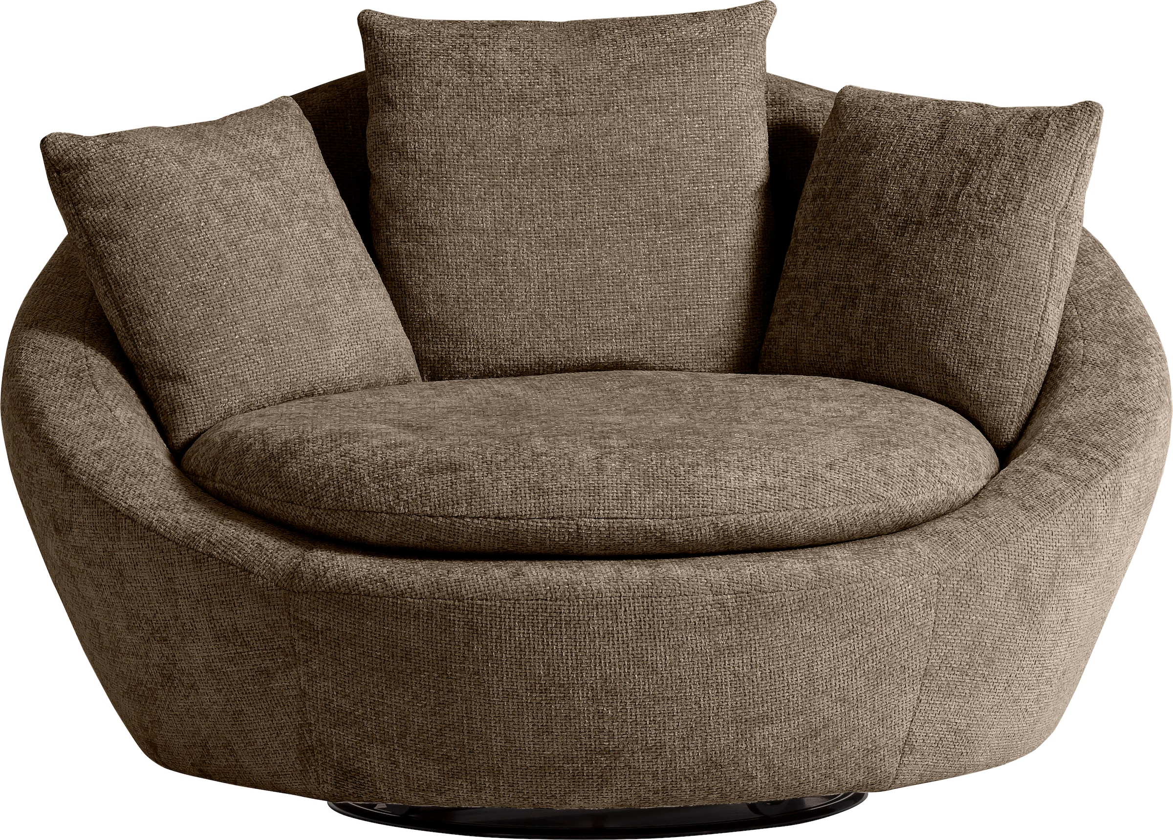 TRENDMANUFAKTUR Fauteuil pivotant »Maui, inklusive 2 Rückenkissen und 1 Zierkissen, moderne Optik« fauteuil pivotant, positionnable librement, fauteuil XXL