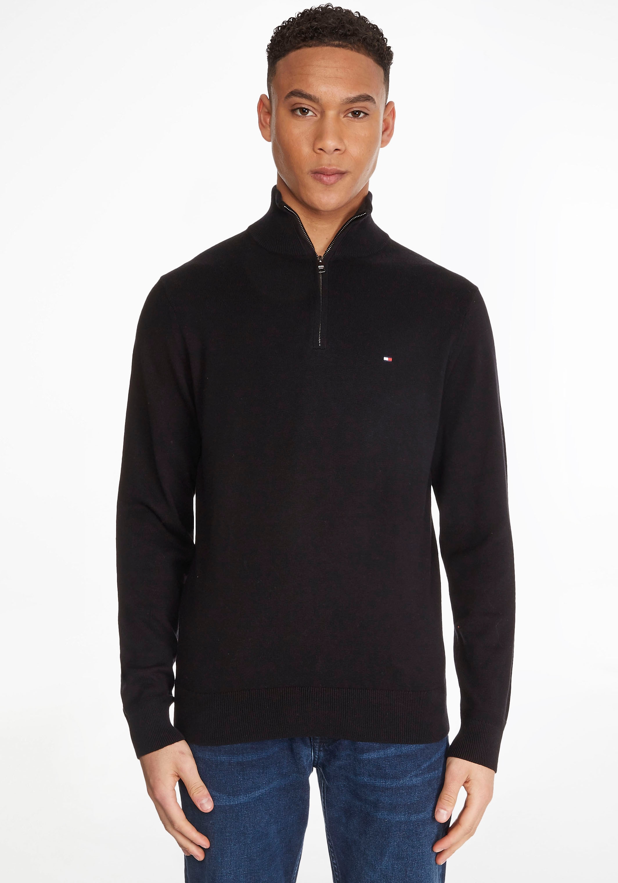 Tommy Hilfiger Troyer »PIMA ORG CTN CASHMERE ZIP MOCK«