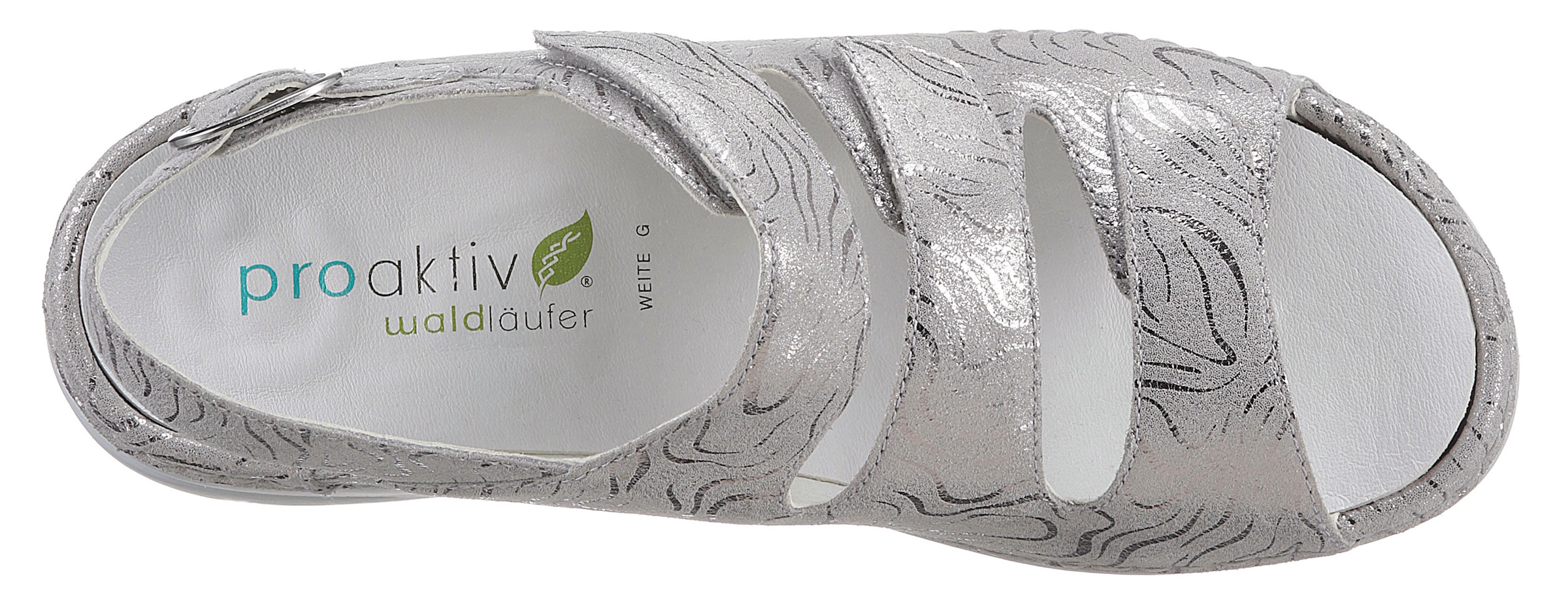 Waldläufer Riemchensandale »GUNNA«, Sommerschuh, Sandalette, Keilabsatz, in Metallic-Optik, G-Weite