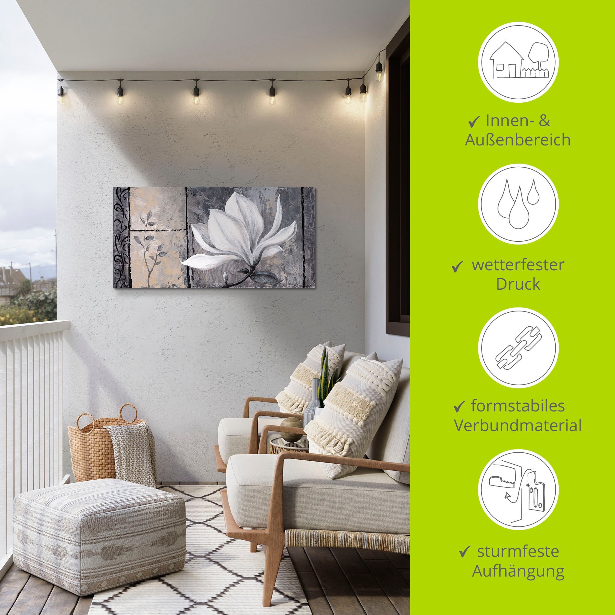 Artland Wandbild »Klassische Magnolie«, Blumen, (1 St.), als Alubild, Outdoorbild, Leinwandbild, Poster, Wandaufkleber