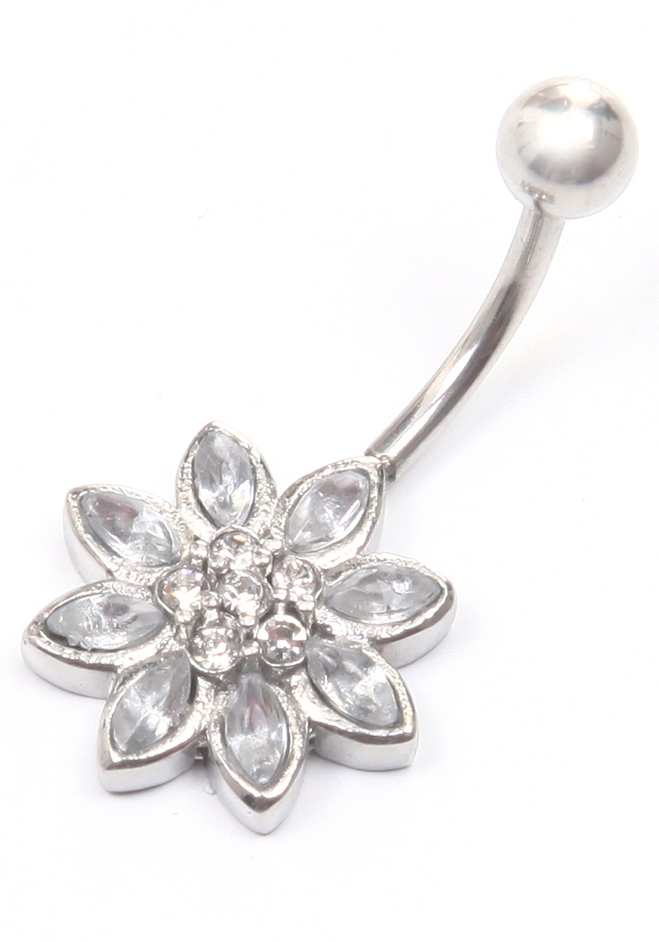 Image of J.Jayz Bauchnabelpiercing »Blume, funkelnd eingefasst«, mit Glassteinen bei Ackermann Versand Schweiz