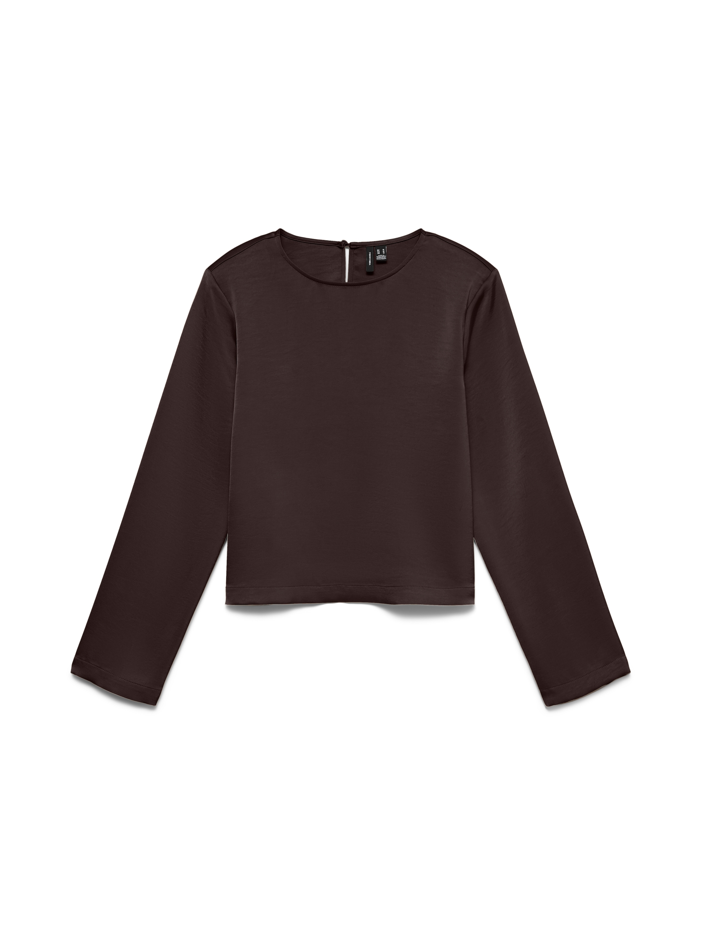 Image of Vero Moda Langarmshirt "VMMIRO L/S O-NECK SHORT TOP WVN" Kunstfaser, regular fit