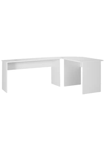 Eckschreibtisch, moderner Winkel-Schreibtisch, Made in Germany, 205/155x75,4x65,0 cm