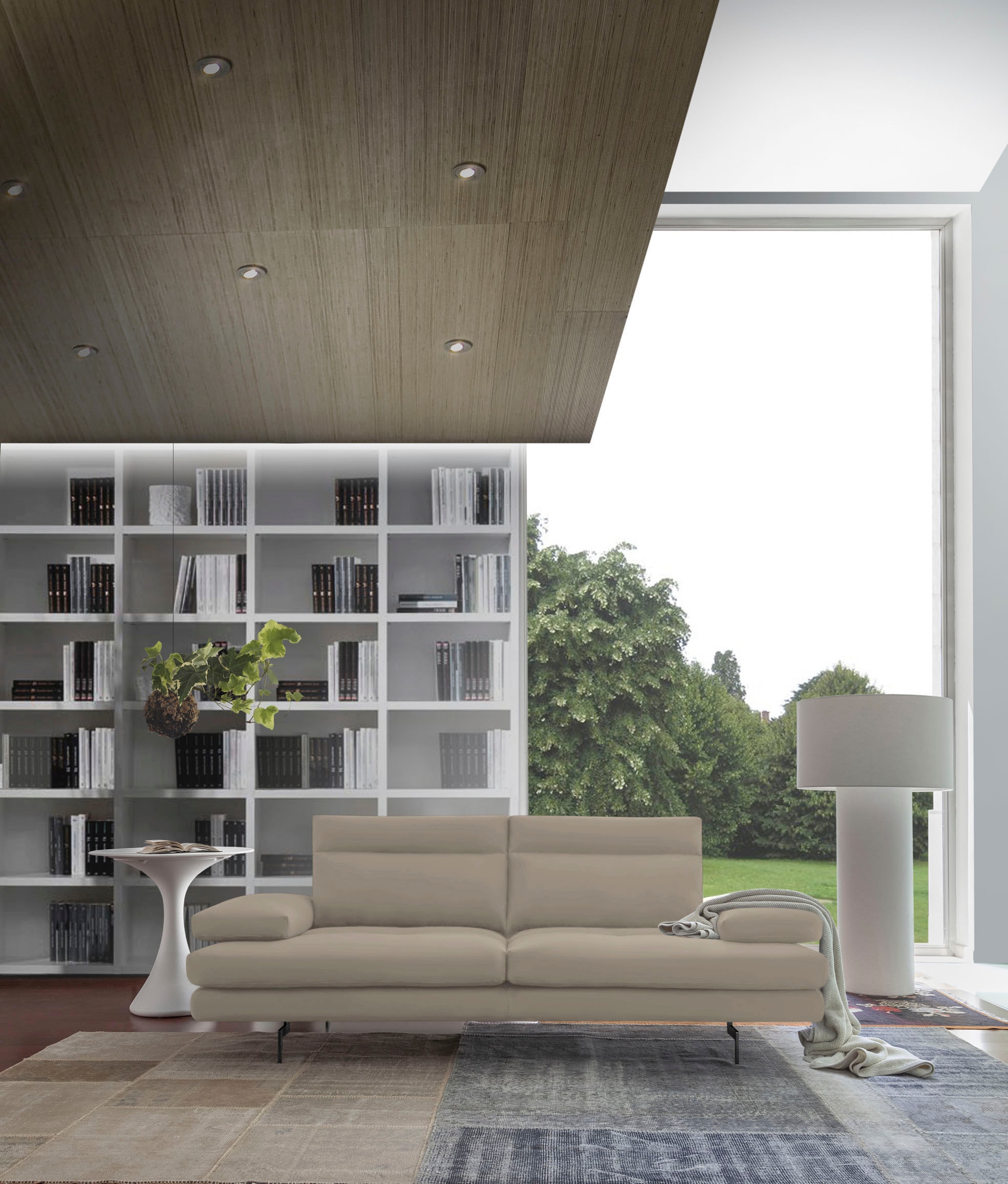 CALIA ITALIA 3,5-Sitzer »Toby Wing, italienisches Designsofa, super bequem, Megasofa«, inkl. Sitztiefenverstellung und Armteilfunktion, Füsse in Schwarz matt