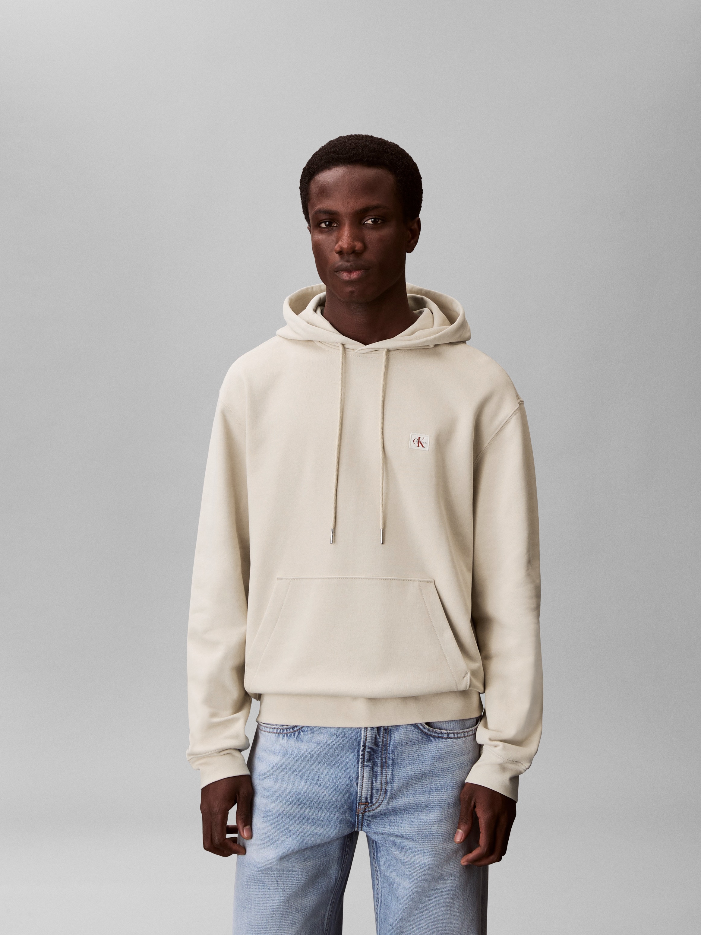 Image of Calvin Klein Kapuzensweatshirt "400GSM TERRY BADGE HOODIE", Mit Rundhalsausschnitt