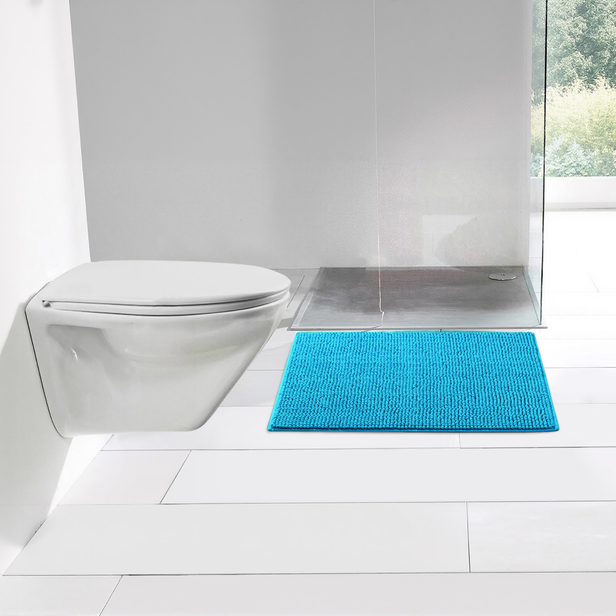 my home Badematte »Vanessa Chenille, Badvorleger, Badezimmer Teppich, Duschvorleger« Höhe 15 mm fussbodenheizungsgeeignet | schnell trocknend | strapazierfähig Uni Farben, besonders weich