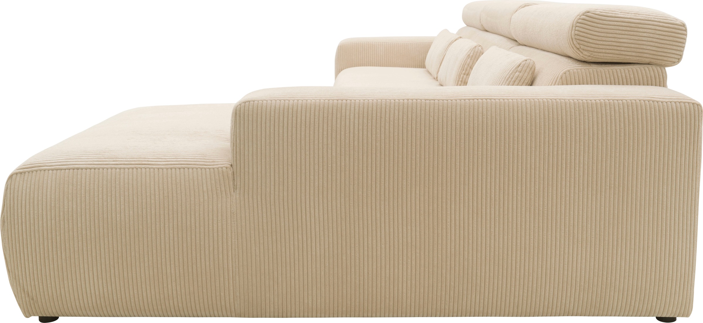 DOMO collection Ecksofa »Brandon grosse Ausführung B/T/H: 289/177/80 cm, auch in Leder und Cord«, mit Kopfteilverstellung, wahlweise Sitztiefenverstellung, L-Form