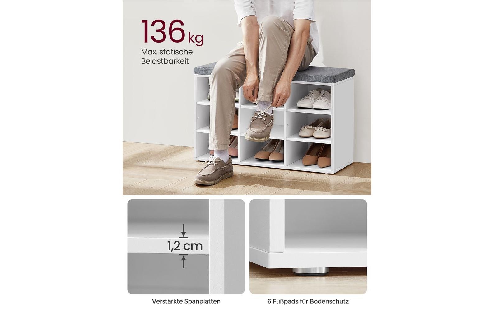 VASAGLE Schuhschrank »mit Polster 78.5 x 48 cm«