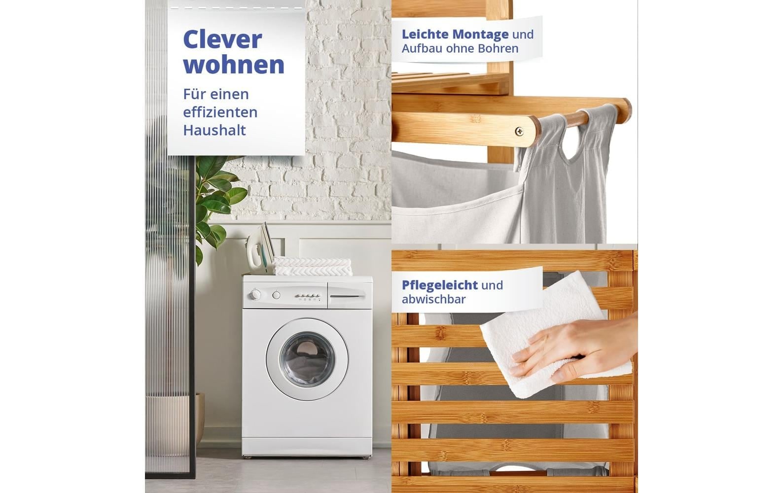 Lumaland Panier à linge »Bambus 60 l«