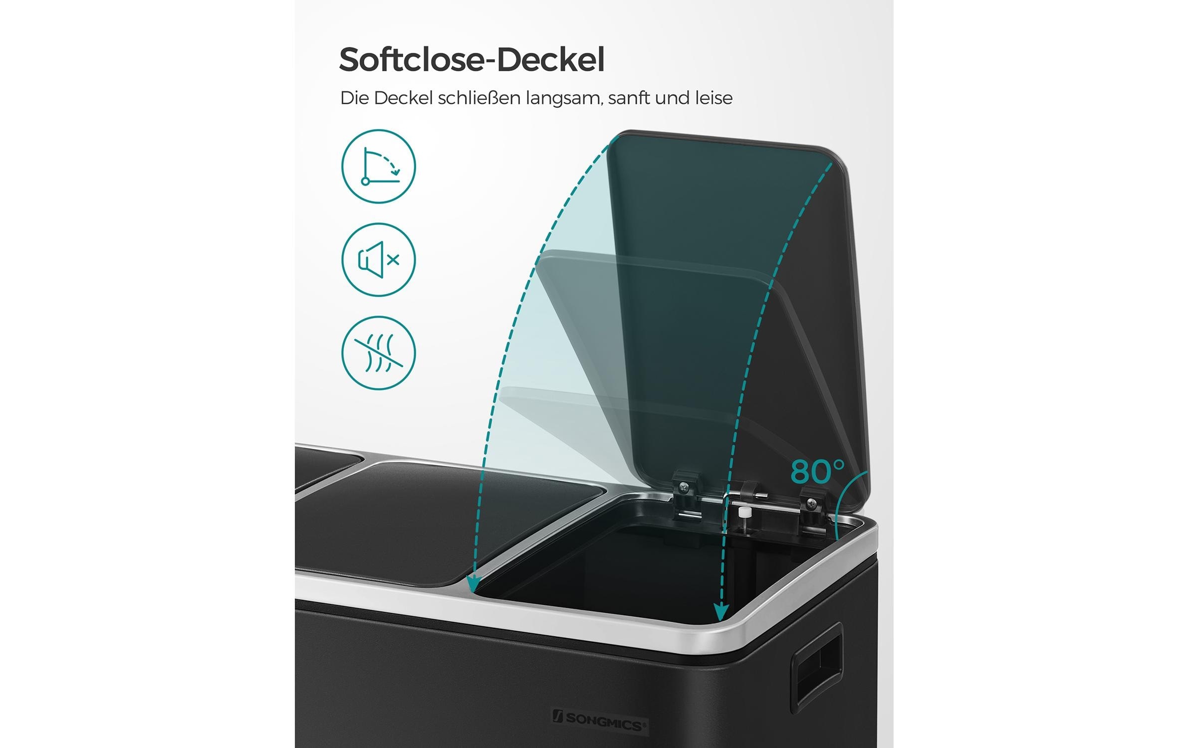 SONGMICS Mülleimer »3 x 18 l«, 3 Behälter