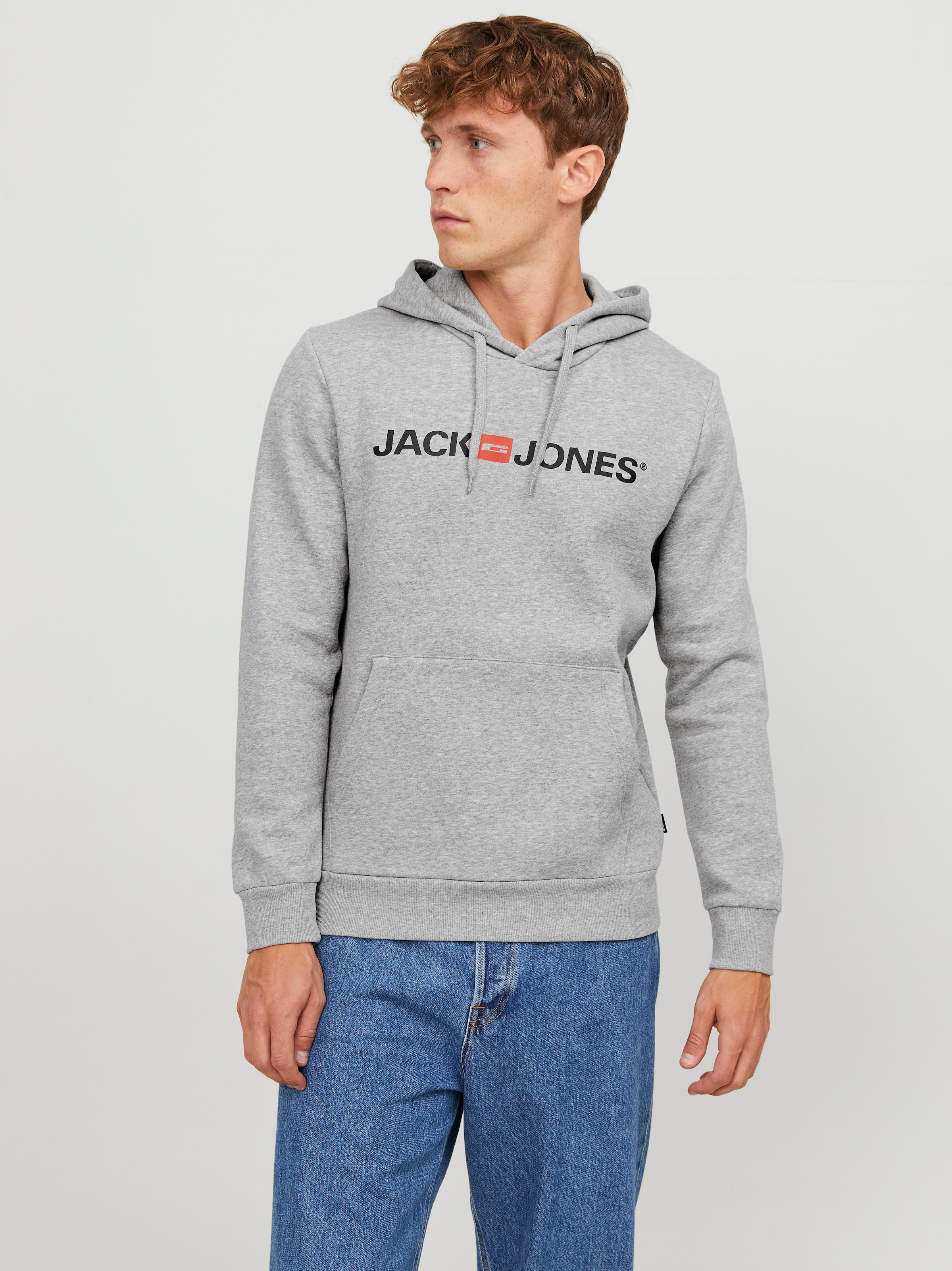Jack & Jones Kapuzensweatshirt »JJECORP Hoodie mit Logo und hohem Tragekomfort« bedruckt, casual, regular fit, Baumwollmischung, Rundhals