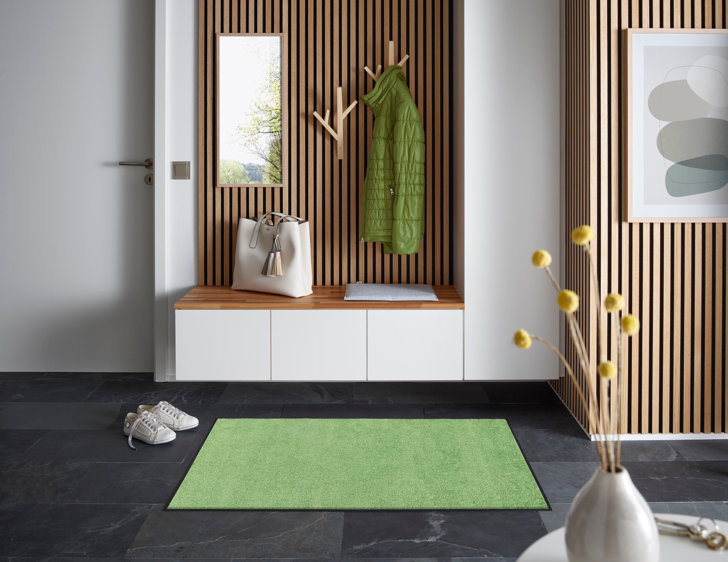 wash+dry by Kleen-Tex Fussmatte »Trend Uni, Schmutzfangmatte, waschbar«, rechteckig, 7 mm Höhe, rutschhemmend, In- und Outdoor geeignet, auch als Läufer erhältlich