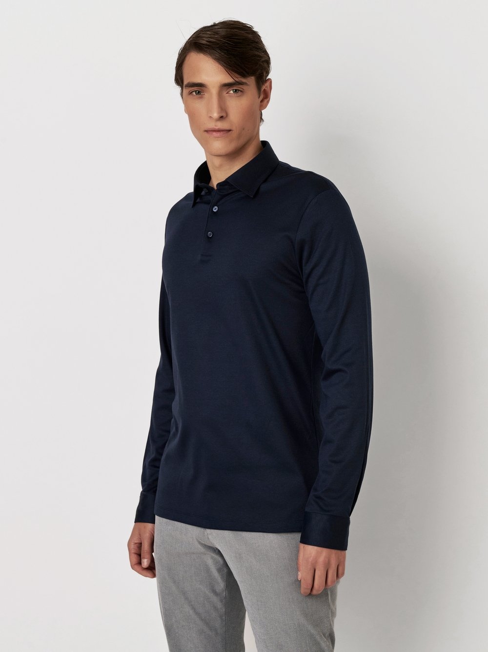 Image of DESOTO Langarm-Poloshirt "Jerseypolo Essential Kent langarm" Flexibler Stretch