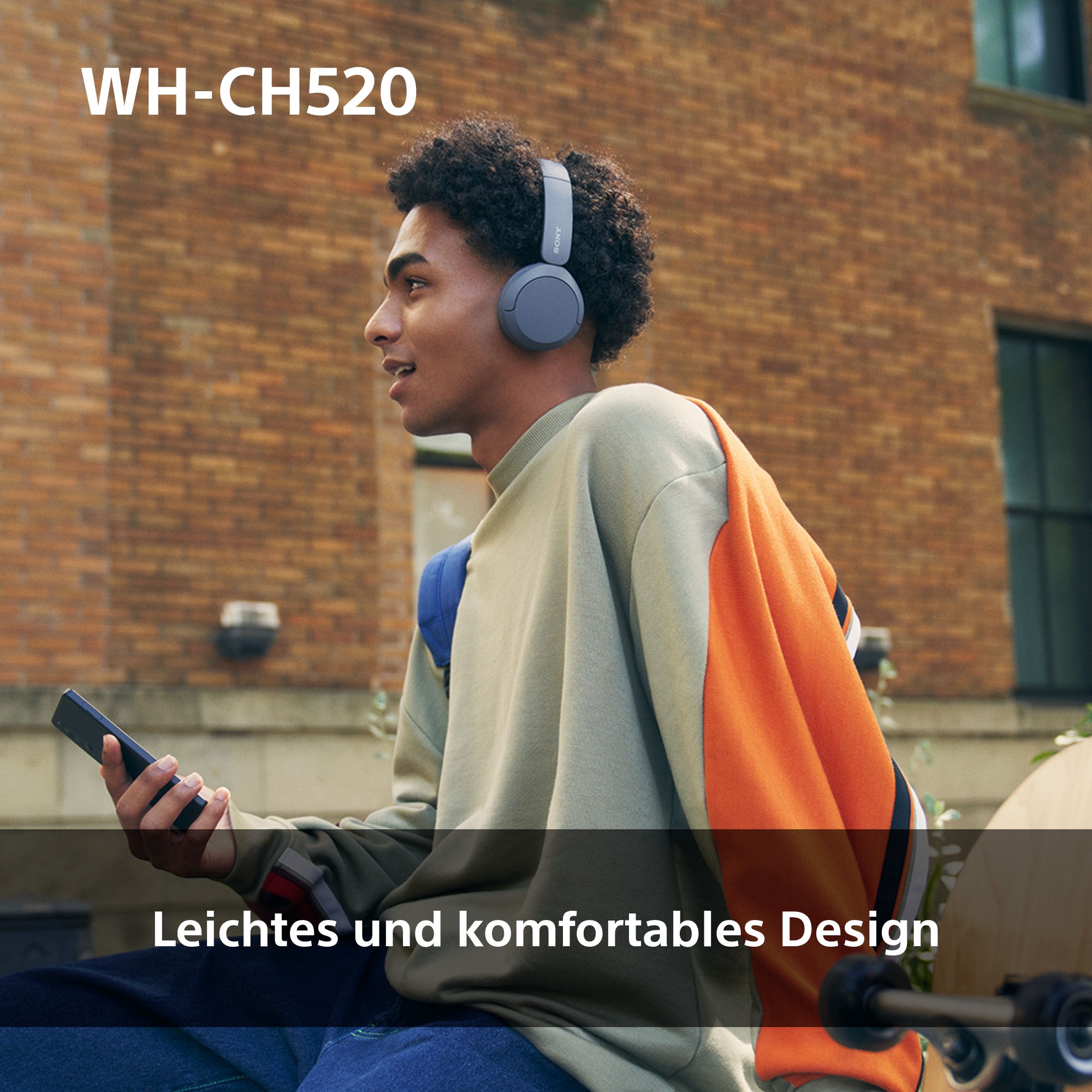 Sony Casque supra-auriculaire »WHCH520« commande vocale | compatible avec Siri | fonction mains libres | réduction du bruit autonomie max. batterie 200 h (veille)