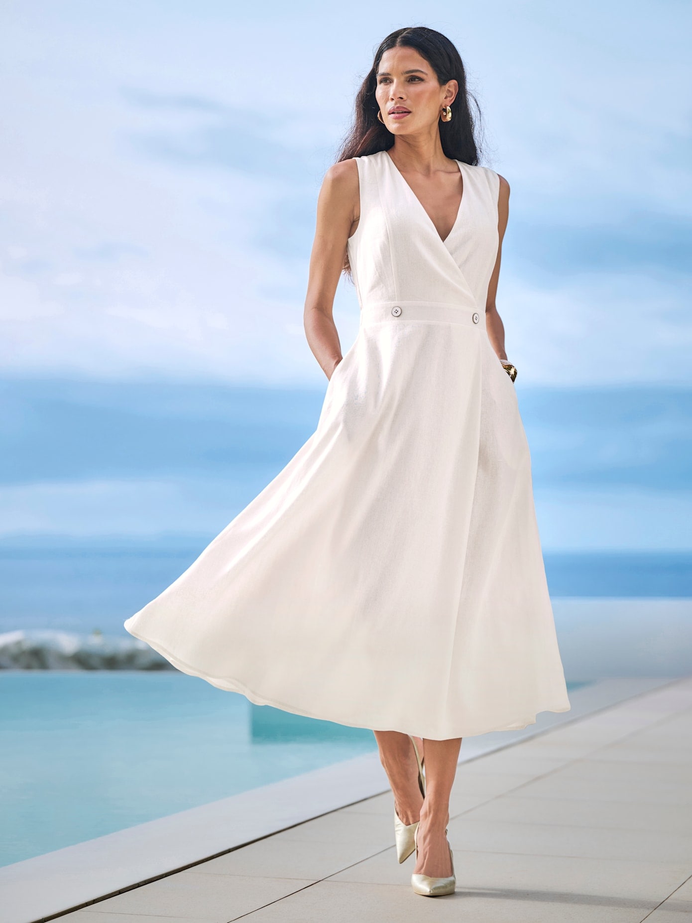 Image of heine Trägerkleid "Webkleid" Nahttasche