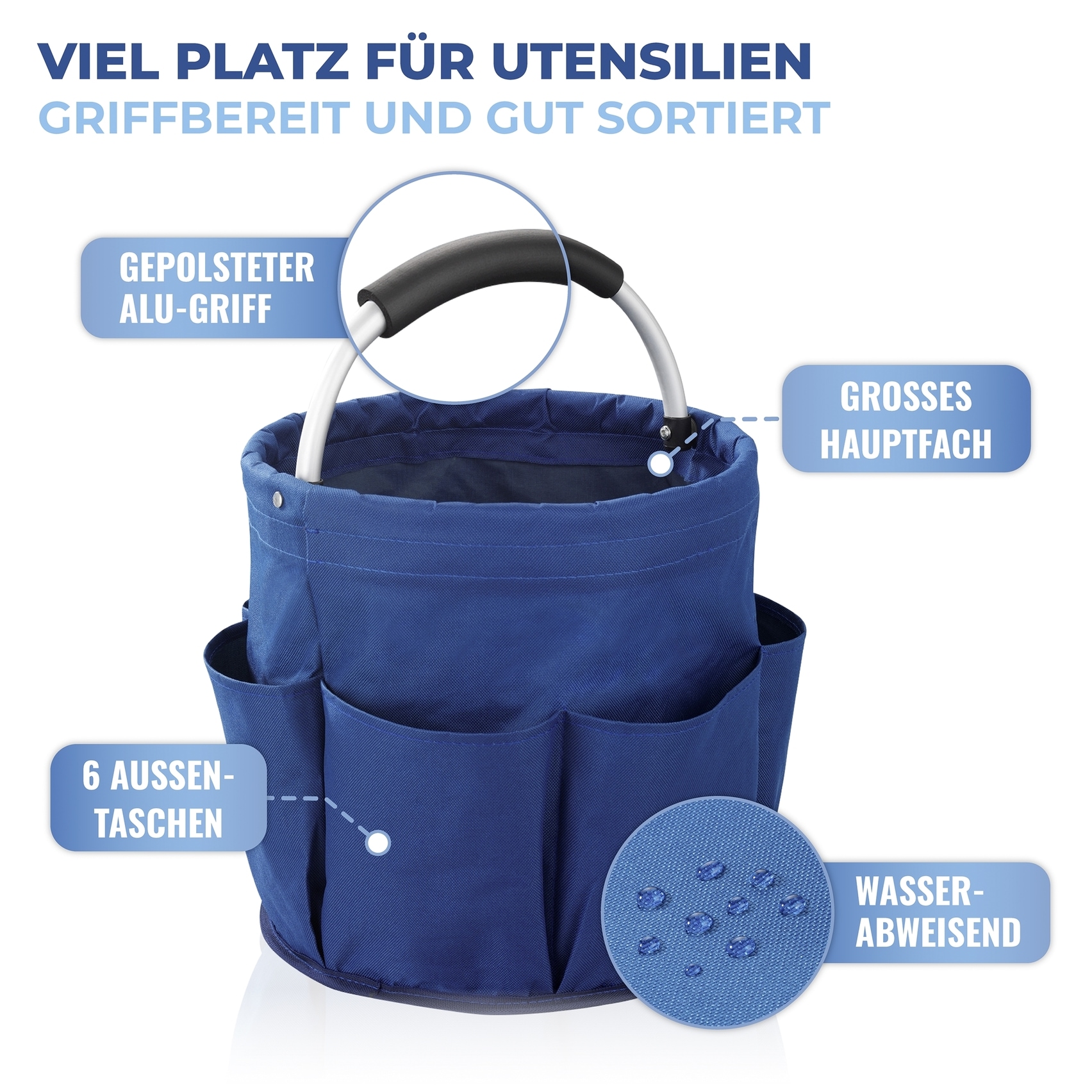 Maximex Organizer »Universal-Reinigungs-Caddy«, Allzweckkorb mit 6 Aussentaschen, ideal für Haushalt, Garten & Camping