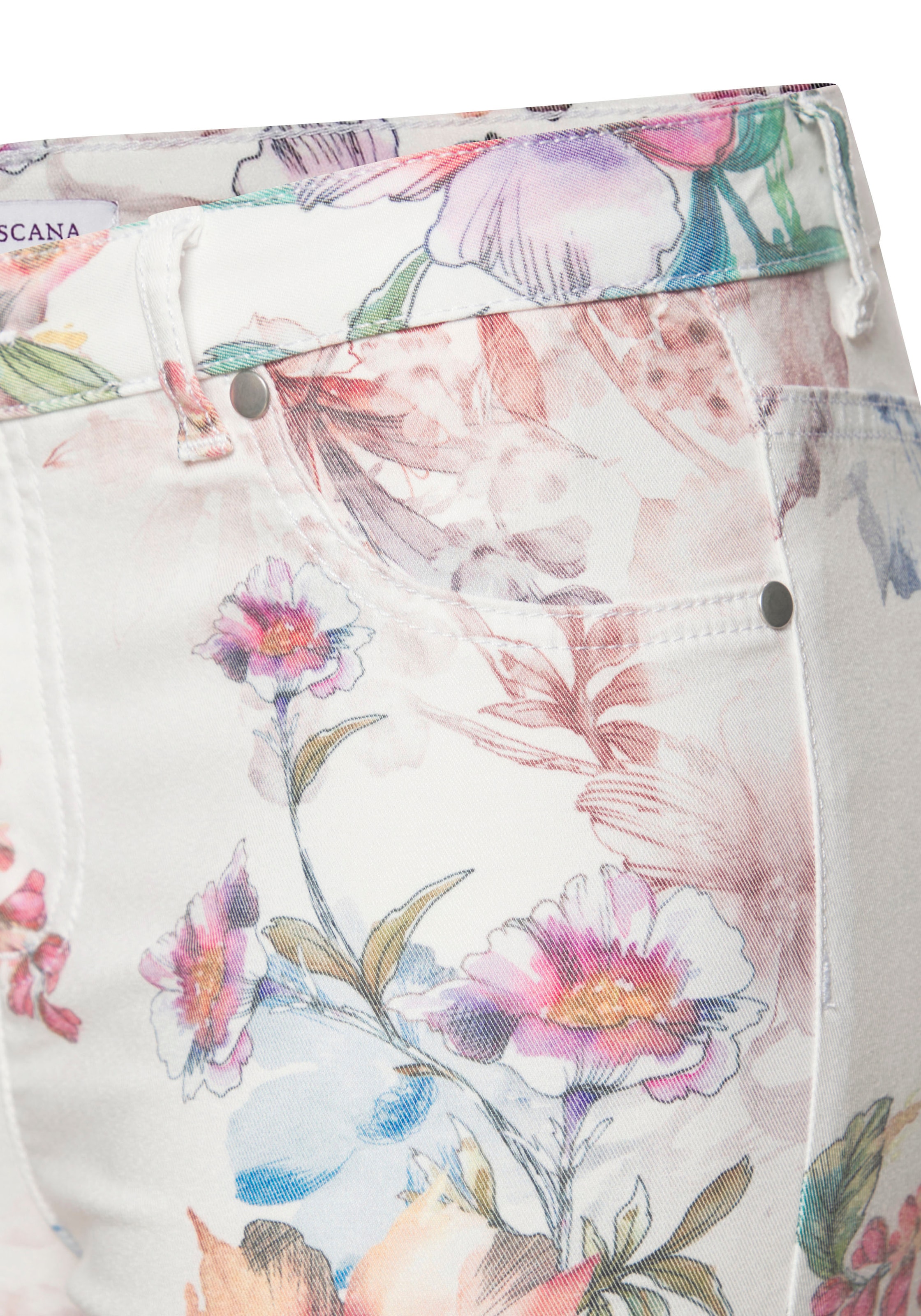 LASCANA 7/8-Jeggings, mit Blumenprint, Skinny Jeans aus elastischem Baumwoll-Mix