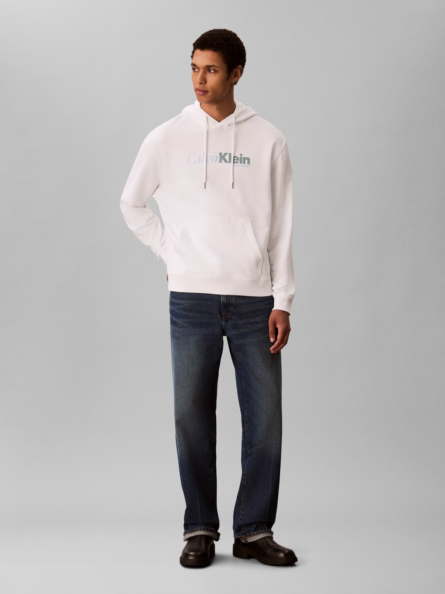 Calvin Klein Kapuzensweatshirt »LS EU 350TERRY CURSIVE GRAPHIC H« regular fit, Logo-Schriftzug