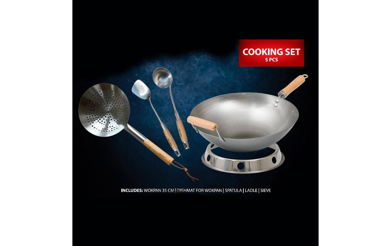   Wok »Hot Wok Cooking Set 5-teilig« Aluminium 5 tlg. Das perfekte Set für authentische Wokgerichte