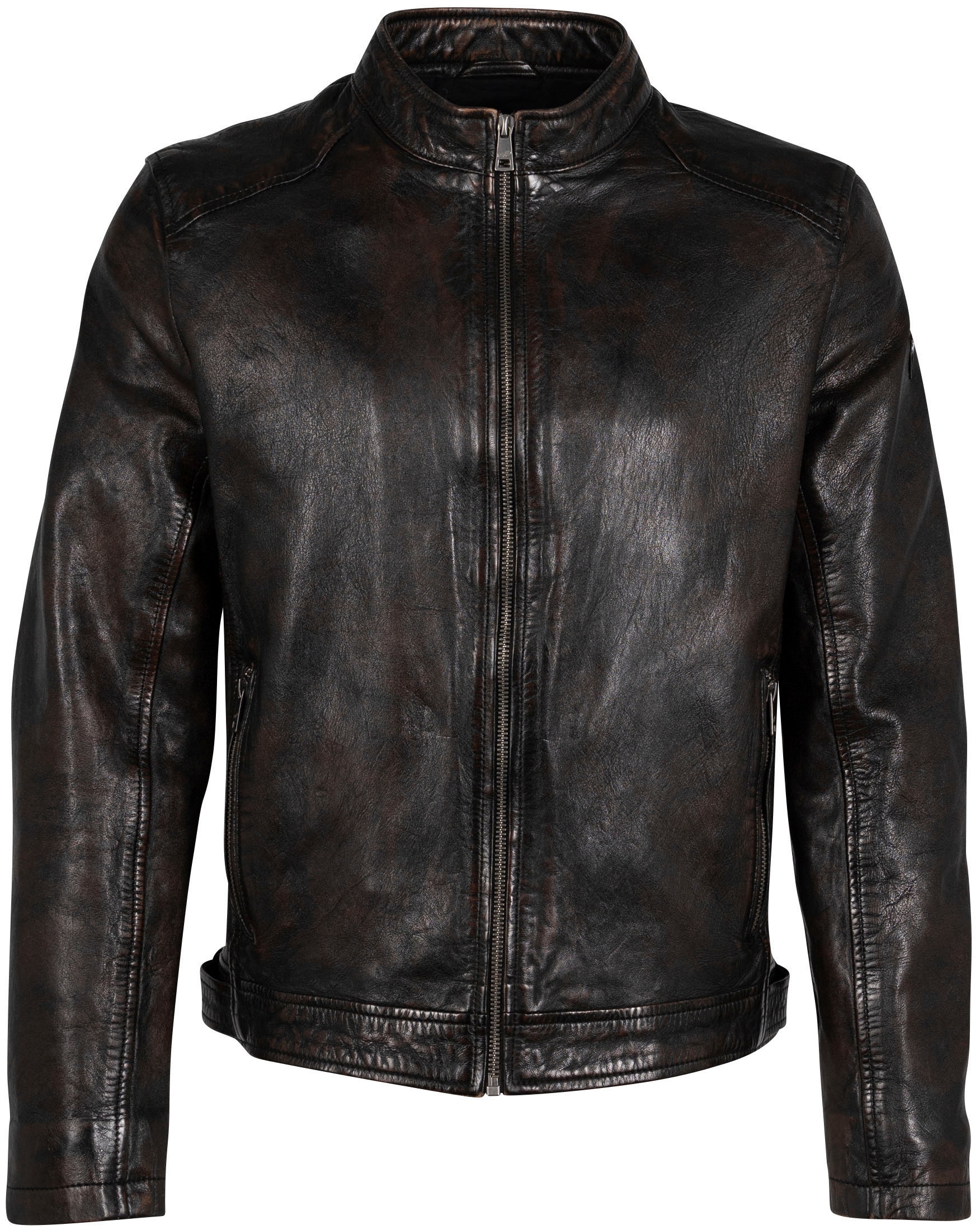Image of Mauritius Lederjacke "MMAdelmo" mti Reissverschluss, Stehkragen