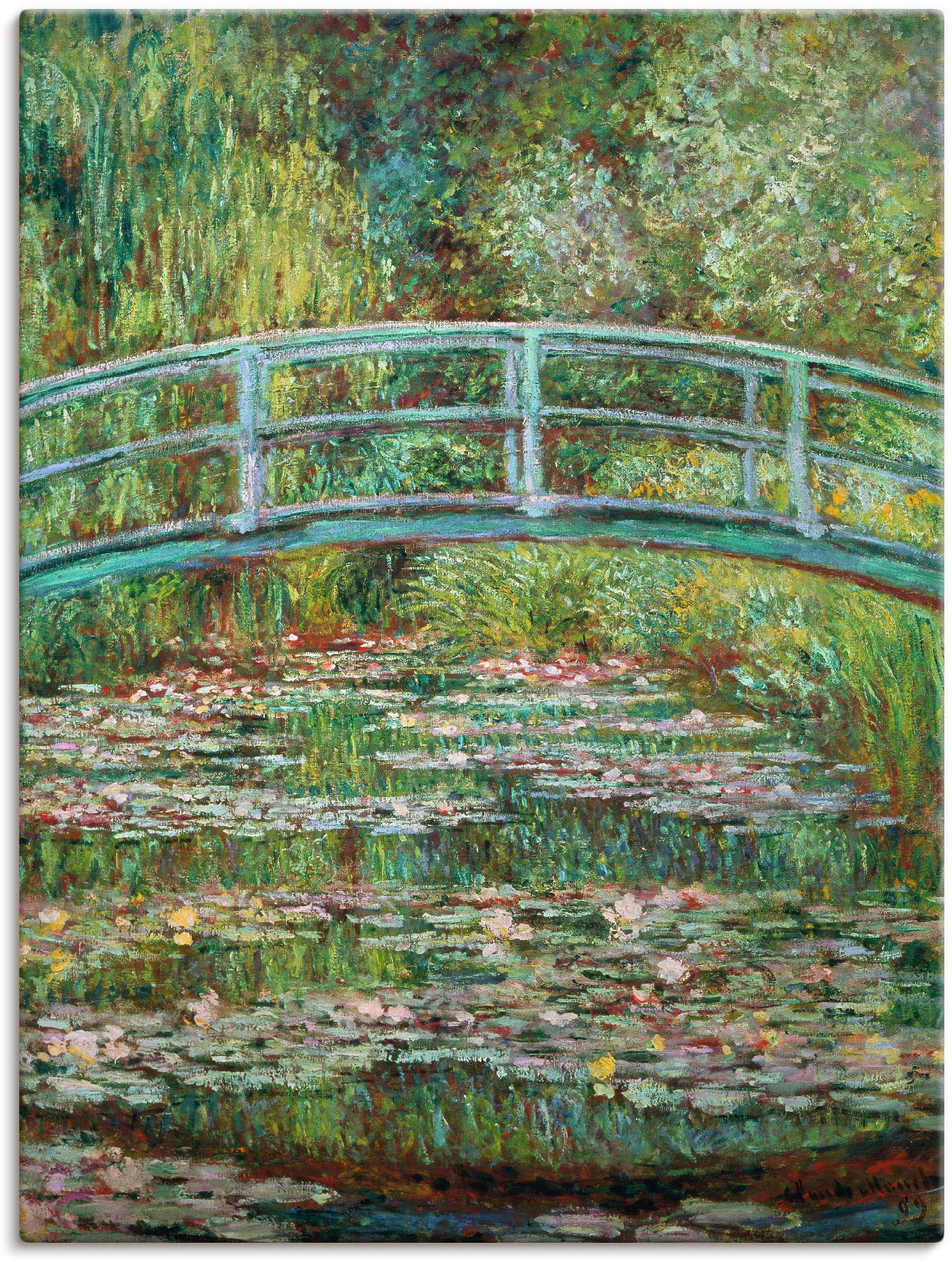 Image of Artland Leinwandbild "Japanische Brücke. 1899." Gewässer 1 Stk. tlg. auf Holzrahmen gespannt