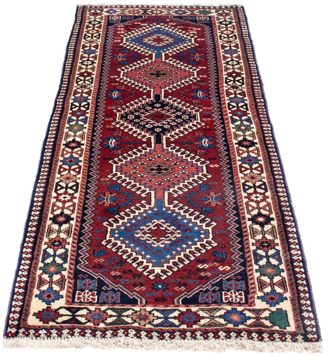 Image of morgenland Hochflor-Läufer »Yalameh Medaillon Beige 195 x 82 cm«, rechteckig, 1 mm Höhe, Handgeknüpft bei Ackermann Versand Schweiz