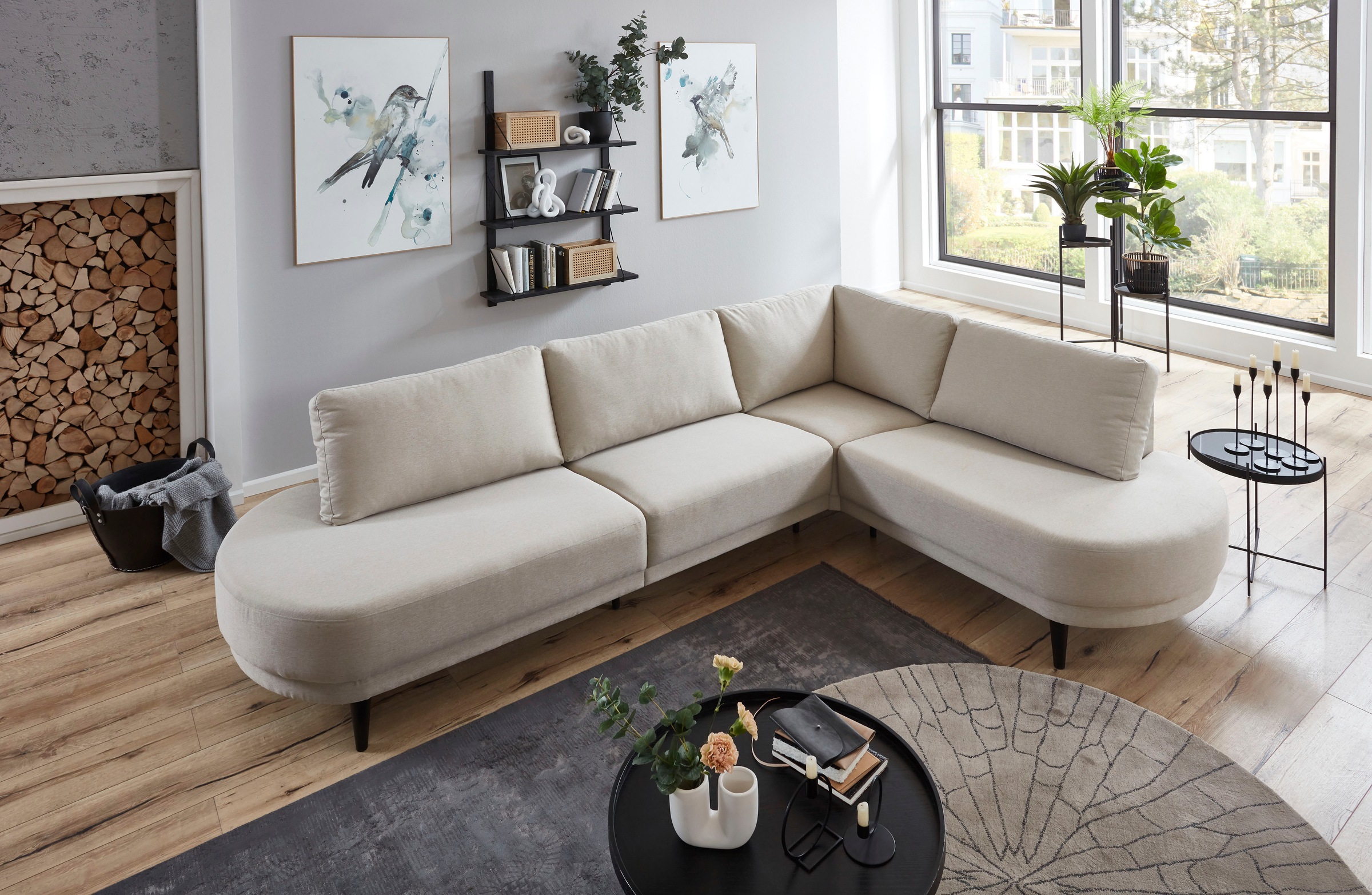 Image of ATLANTIC home collection Ecksofa "Ronny L-Form" mit Wellenunterfederung, rechts/links montierbar