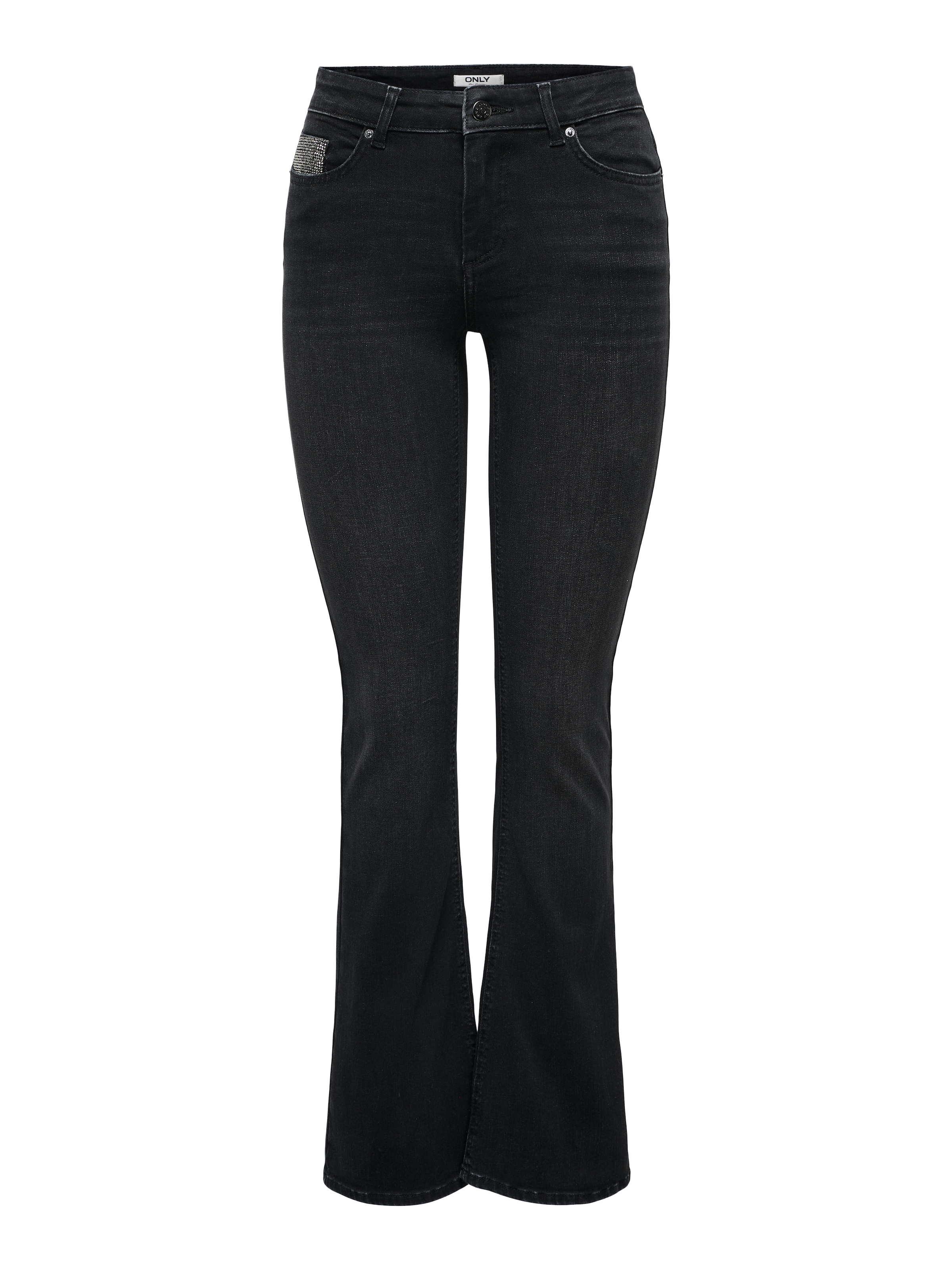 ONLY Bootcut-Jeans »ONLBLUSH RHINESTONE MID FLARE DNM TAI«