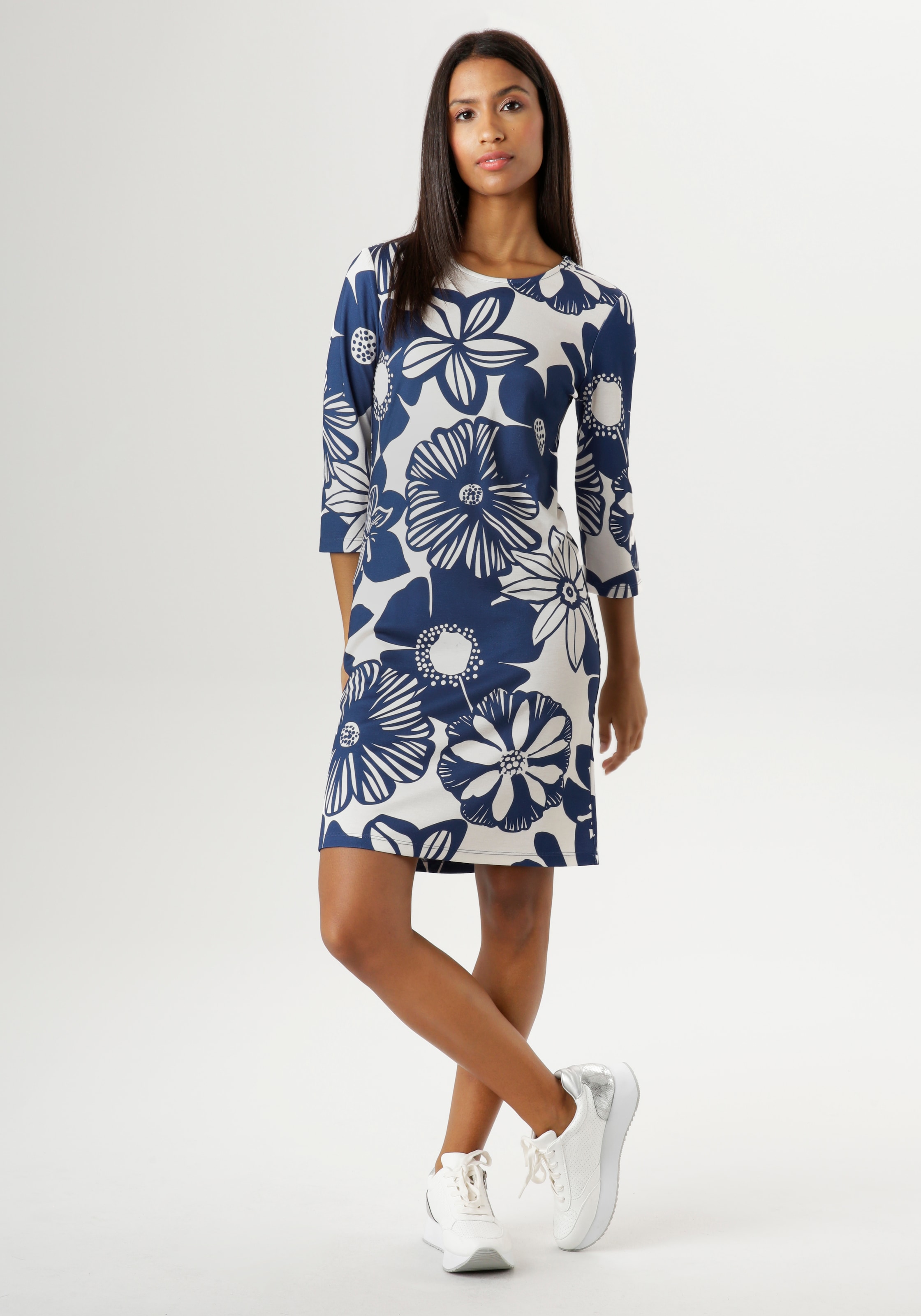 Jerseykleid, mit grossem Blütendruck - Jedes Teil ein Unikat - NEUE KOLLEKTION