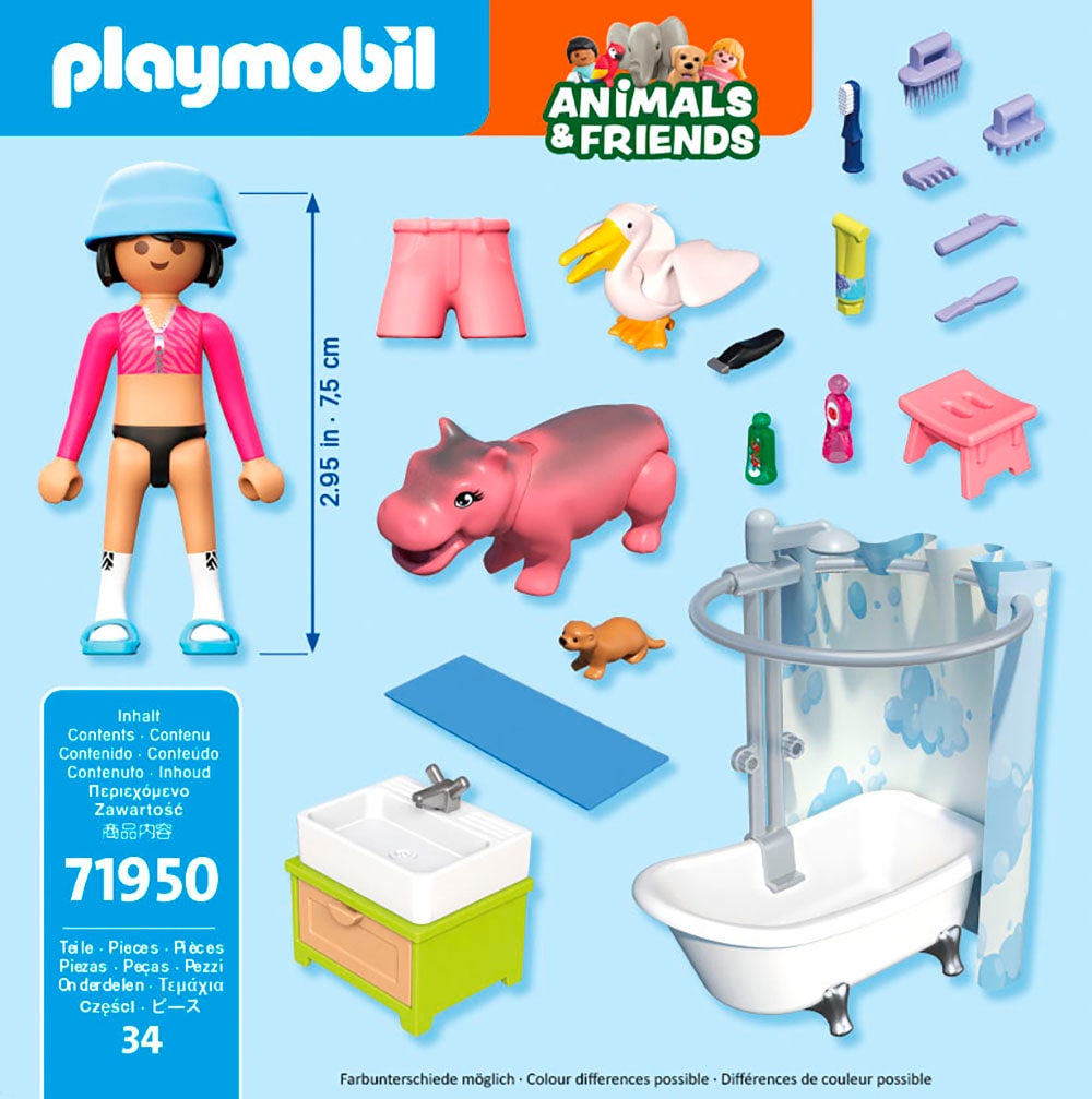 Playmobil® Konstruktions-Spielset »Tierischer Badespass (71950), Animals & Friends« Made in Europe