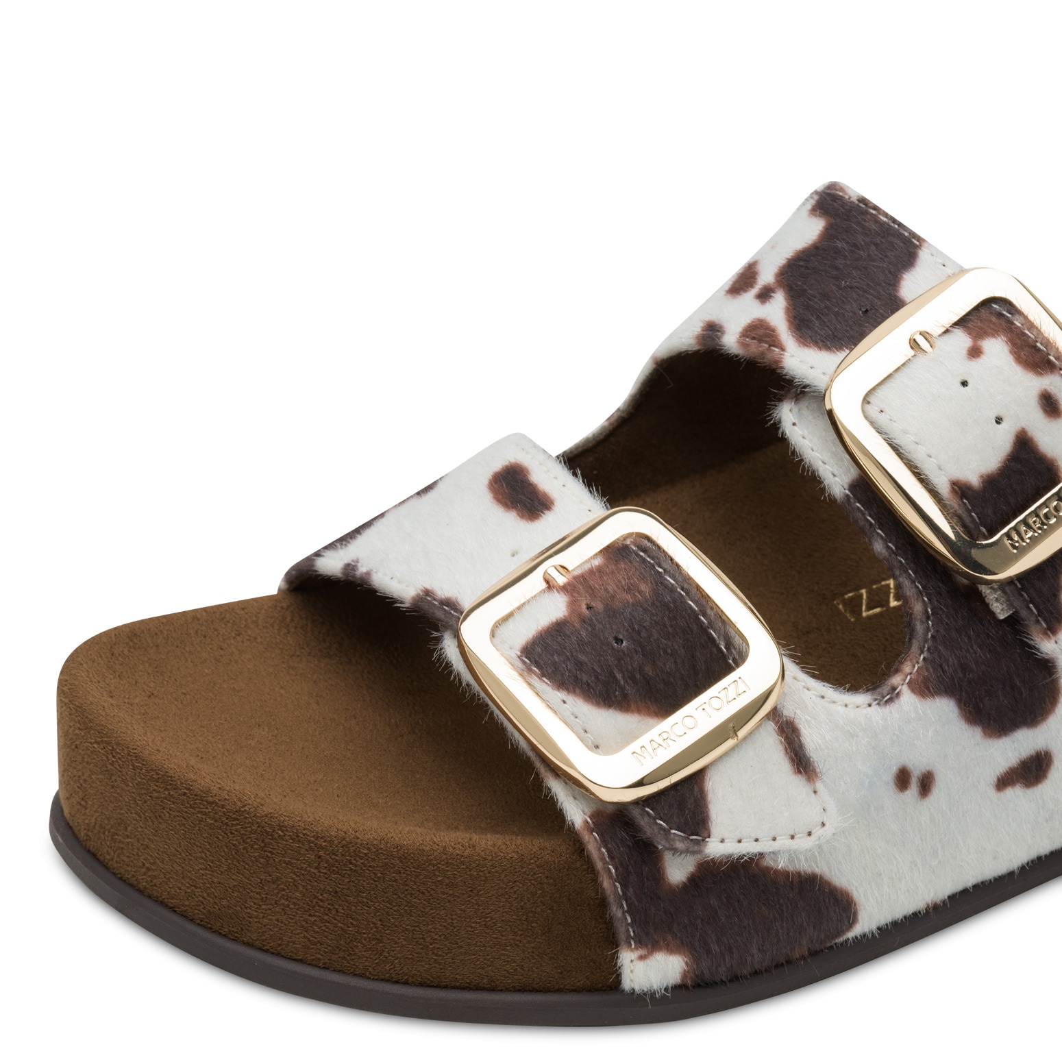 MARCO TOZZI Pantolette  Chaussure d'été, chaussure tendance, chaussure à enfiler effet peau de vache