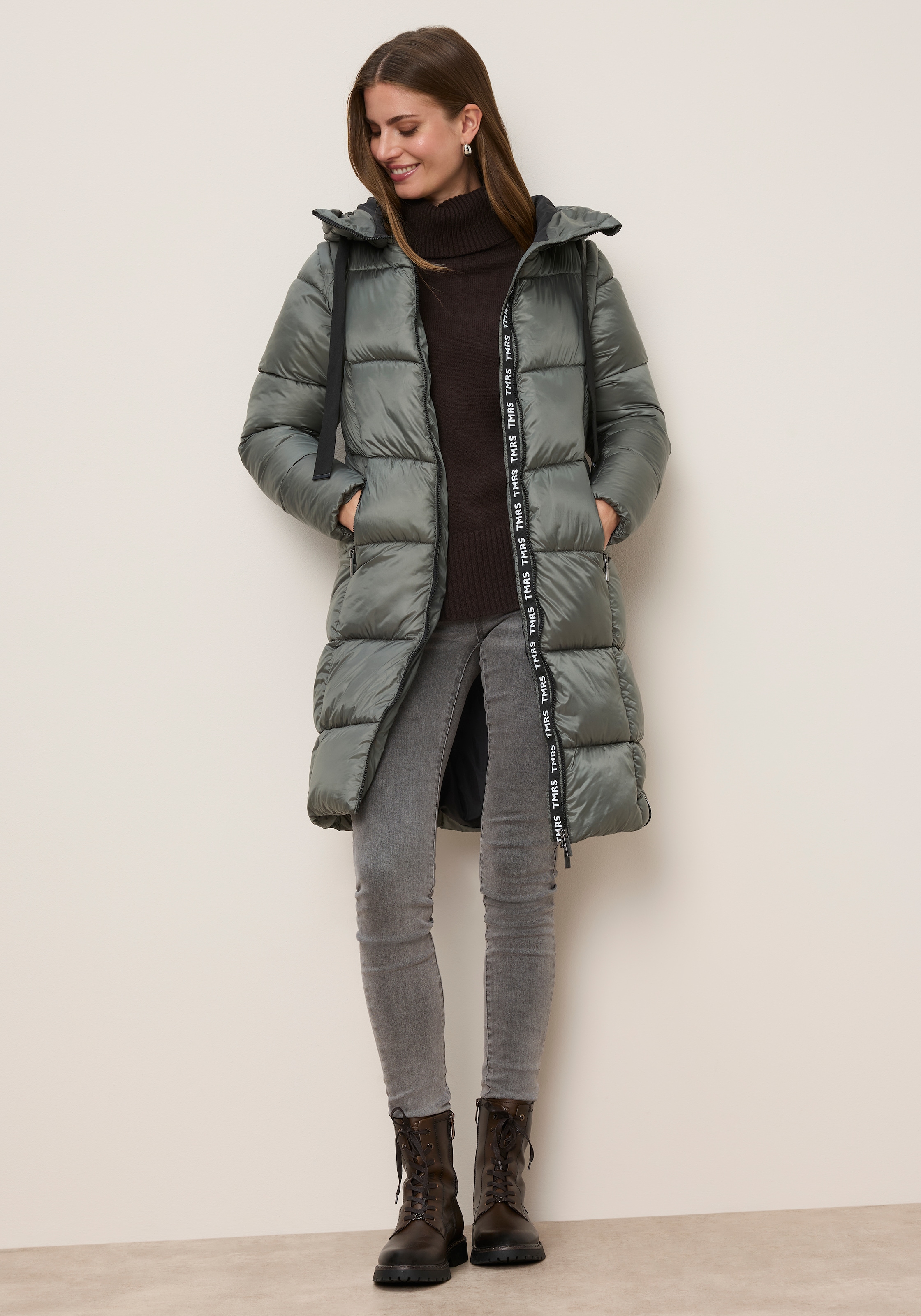 Tamaris Manteau d'hiver avec capuche et manches amovibles - portable en gilet