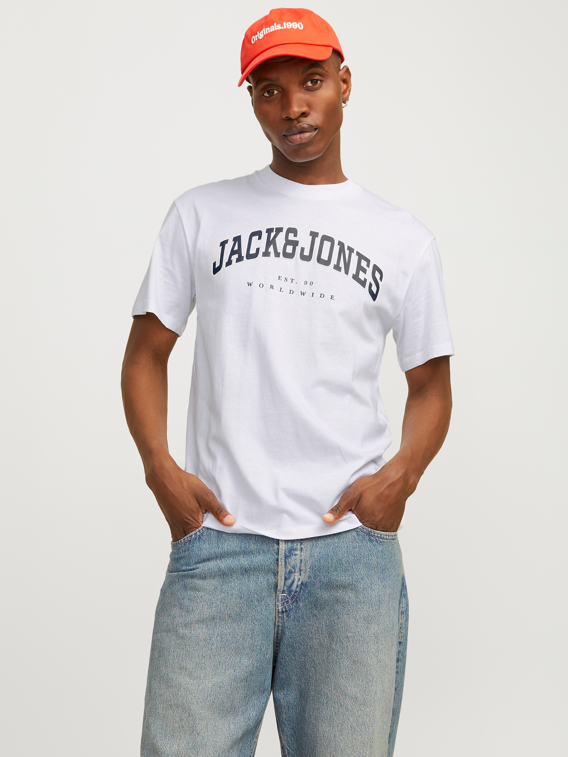 Image of Jack & Jones Rundhalsshirt "JJECALEB VARSITY TEE SS O-NECK NOOS"