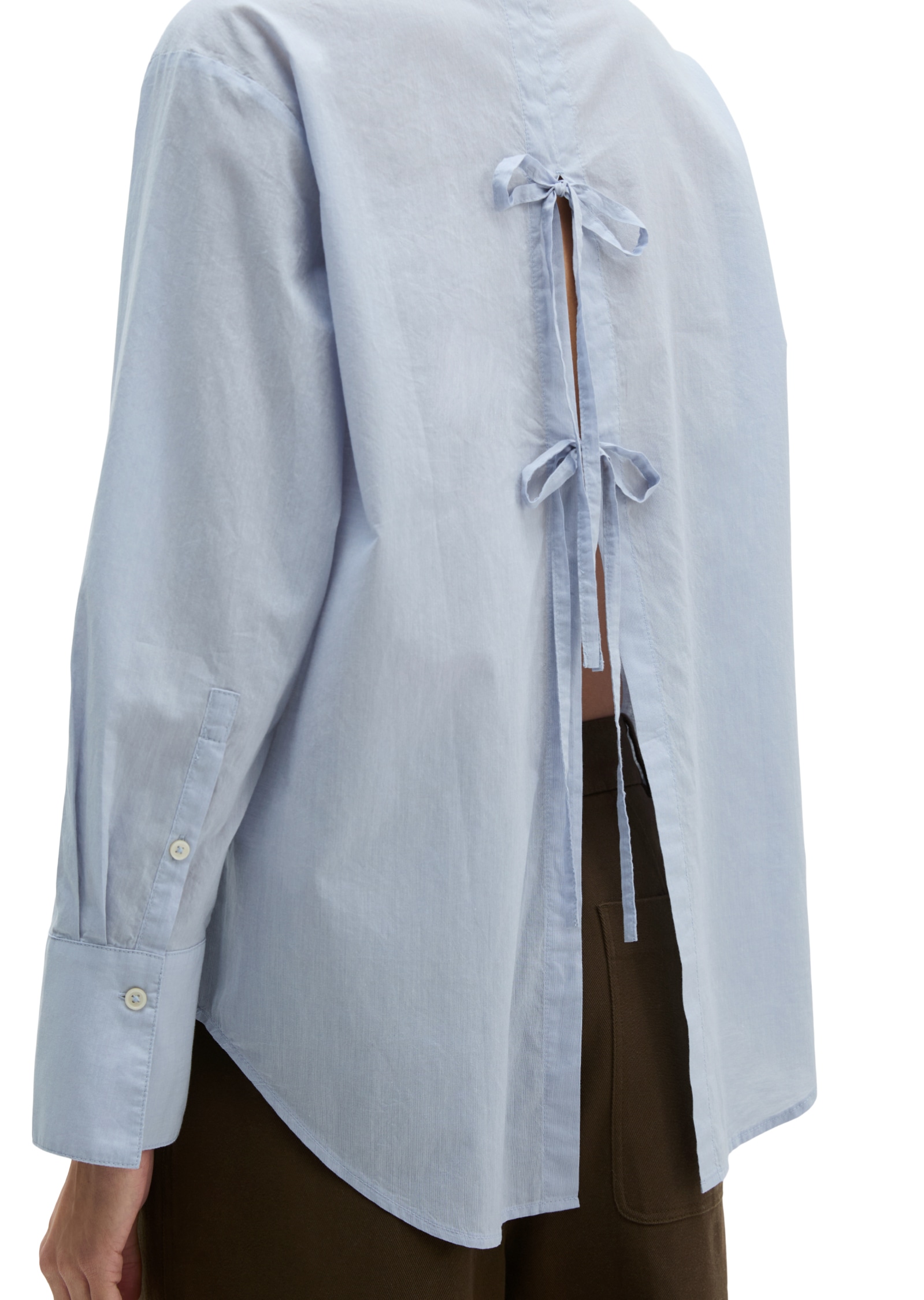Marc O'Polo Langarmbluse mit Schleifchen-Detail regular aus Baumwoll-Chambray