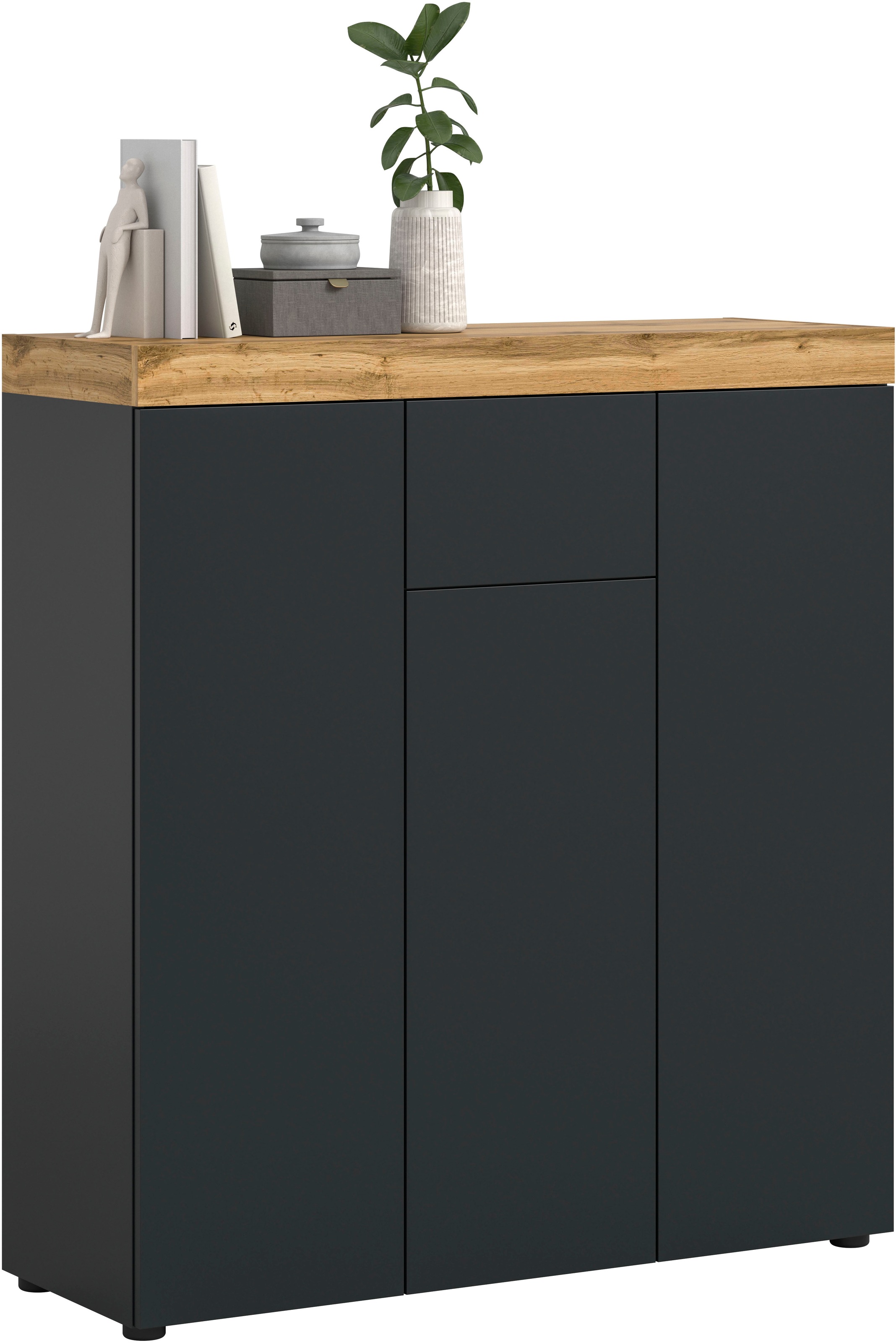 Image of GOODproduct Highboard "MAMBO, TOPSELLER, Breite 105cm, 3 Türen, 1 Schubkasten, 9 Fächer" 1 Stk. tlg. Kommode, Sideboard, Wohnzimmer, Schlafzimmer