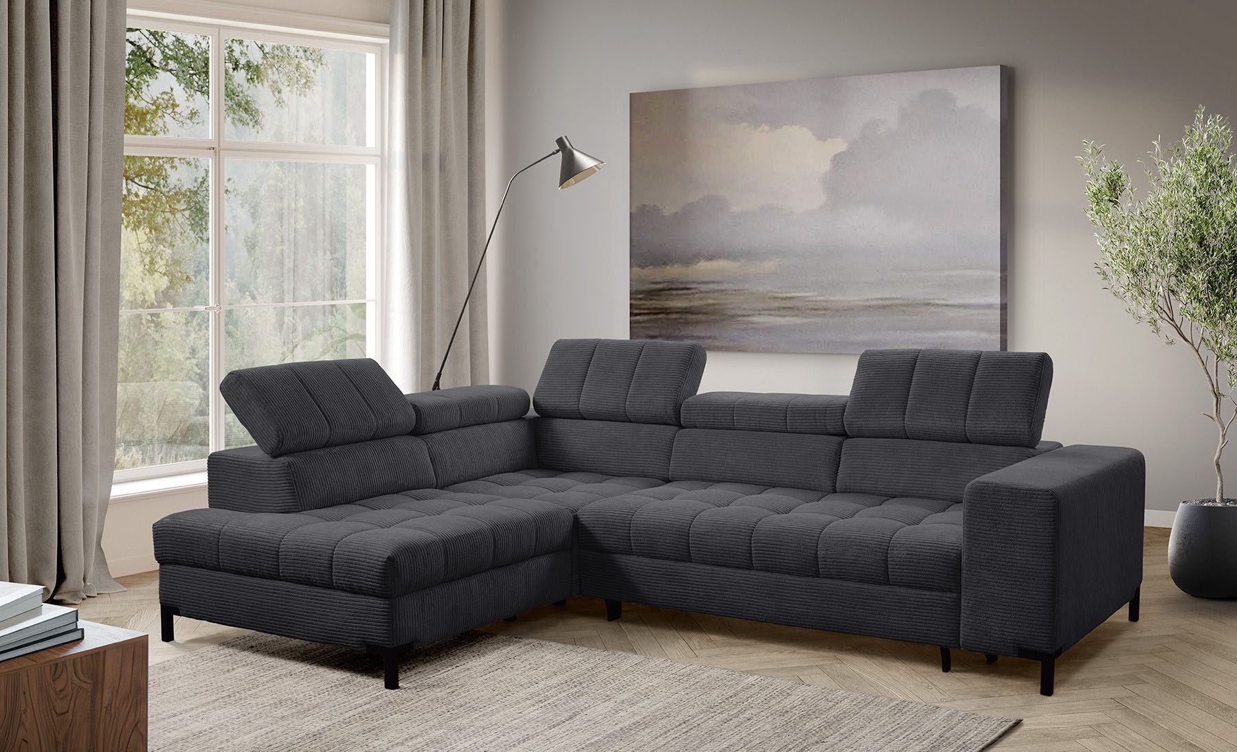 exxpo - sofa fashion Canapé d'angle »Bocco, hochwertige Verarbeitung, toller Sitzkomfort, bequem, L-Form« wahlweise mit Bettfunktion u. Bettkasten, inkl. Kopfteilverstellung