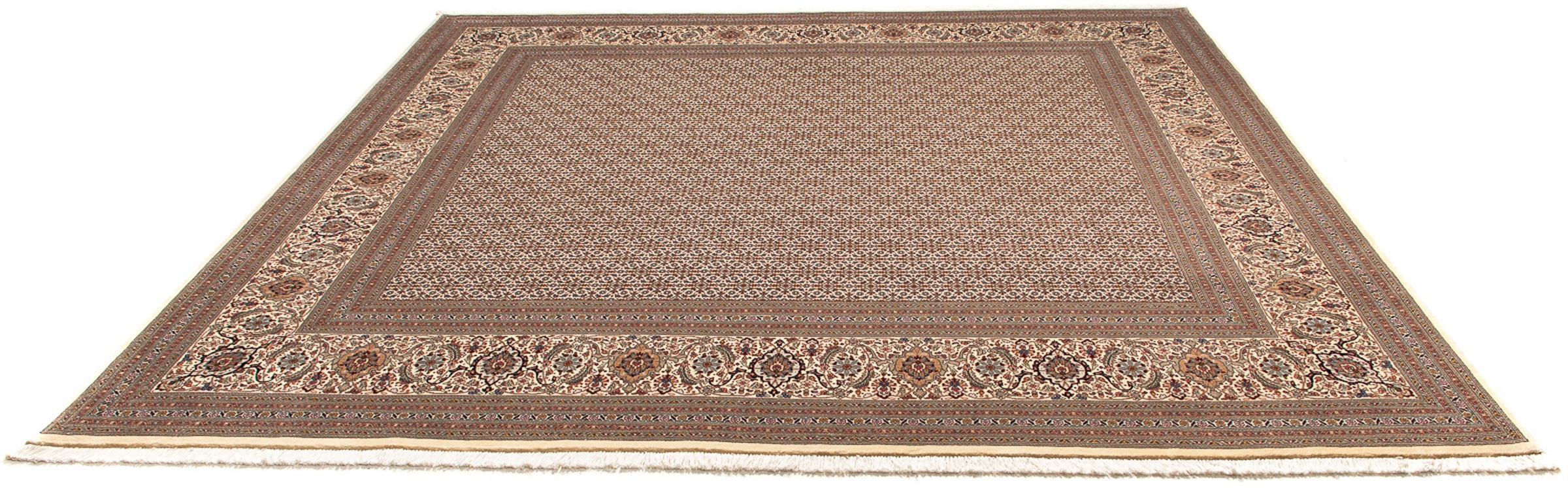 Image of morgenland Orientteppich »Perser - Täbriz quadratisch - 258 x 251 cm - hellbraun«, quadratisch, 10 mm Höhe, Wohnzimmer, Handgeknüpft, Einzelstück mit Zertifikat bei Ackermann Versand Schweiz