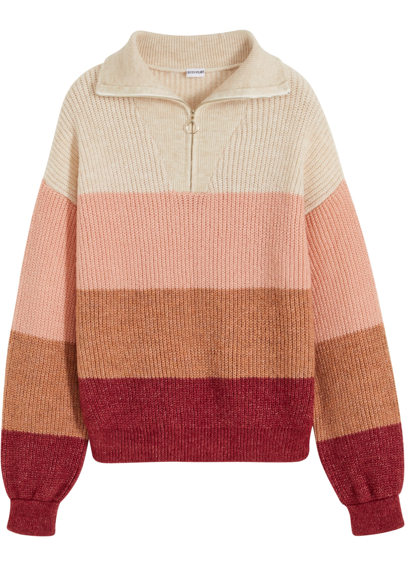 bonprix Troyer aus Polyacryl und Polyester, mit Umlegekragen, Oversize Passform