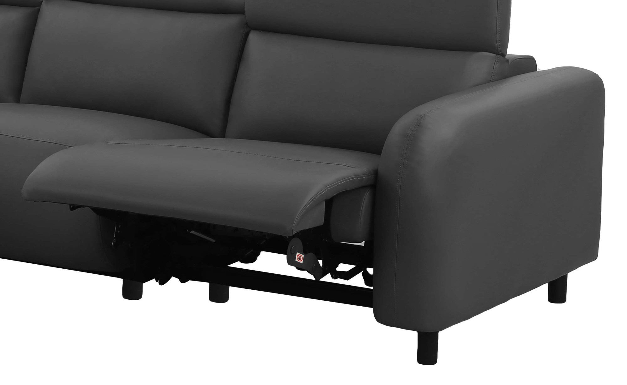 Home affaire Ecksofa »SKAANE Lederoptik, L-Form, 274 cm, manuelle/elektrische Relaxfunktion,« rundes Design, Kopfteilverstellung, Federkernpolsterung