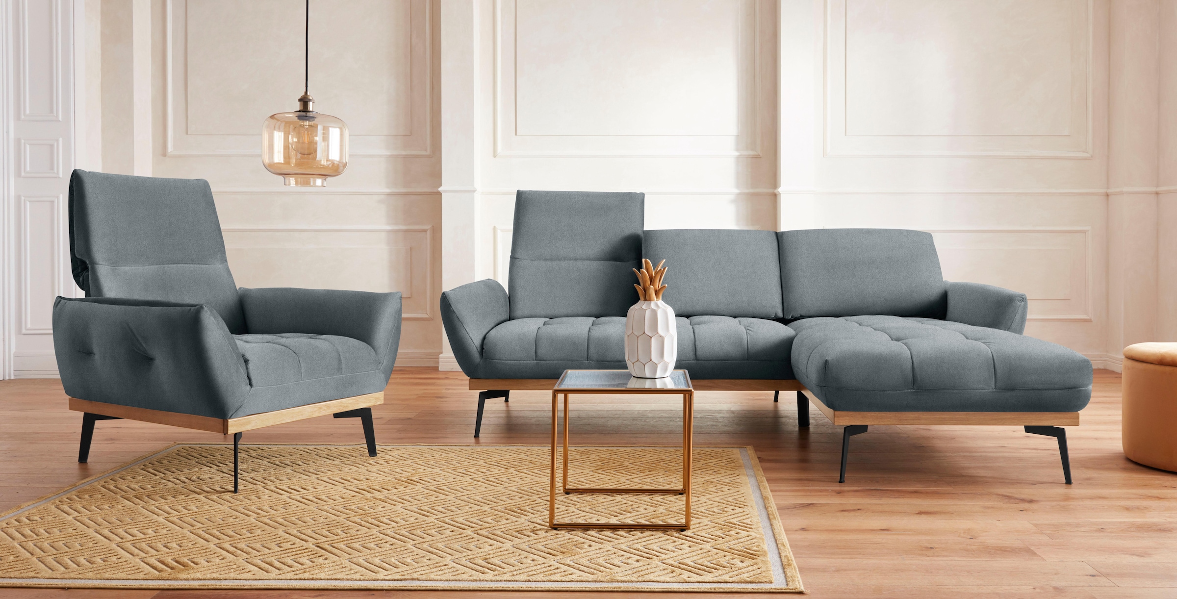 exxpo - sofa fashion Sessel »Palic, Loungesessel mit Rückenverstellung, hoher Entspannungskomfort« inklusive Rückenverstellung