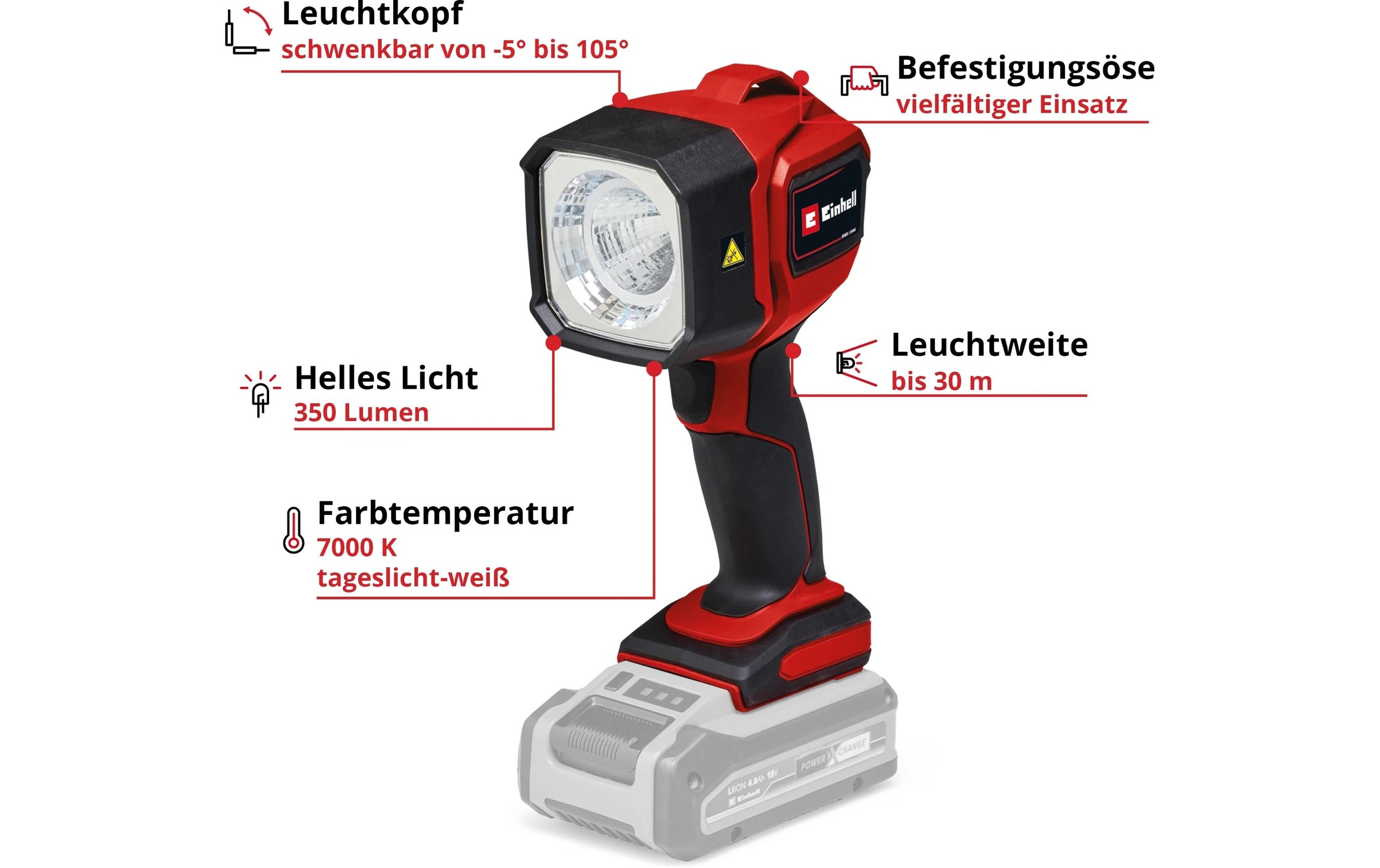 Einhell Handleuchte »TC-CL 18/350 Li – Solo«
