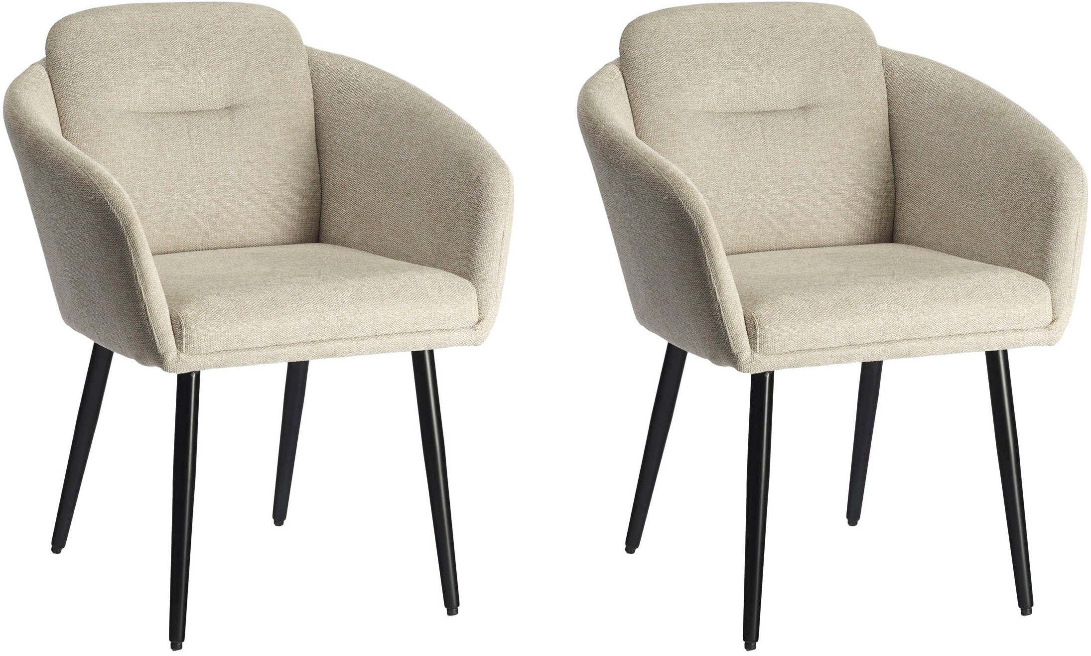 LeGer Home by Lena Gercke Chaise de salle à manger »Fleur« (Set) 2 cuisStrukturstoff, ergonomisches Design, gesteppte Rückenlehne